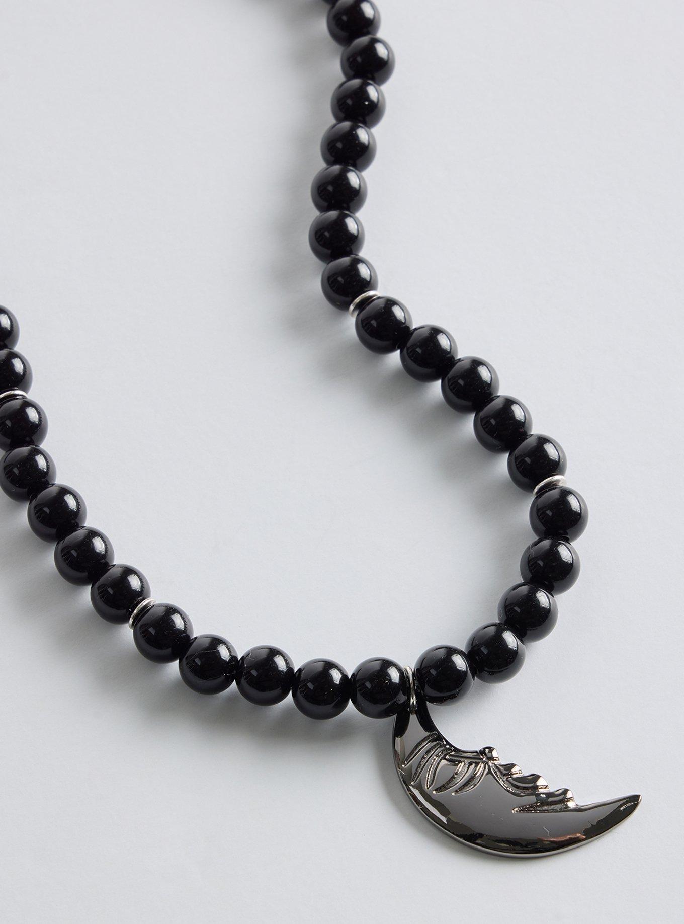 Beaded Charm Moon Necklace