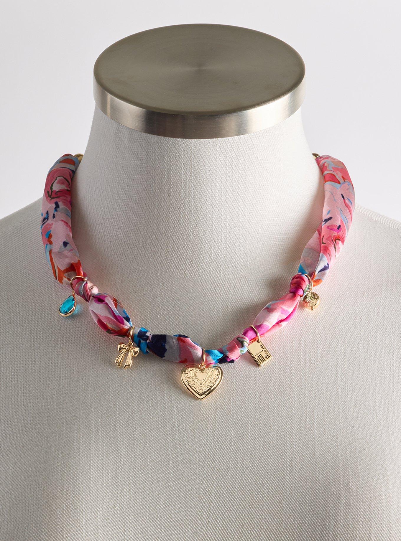 Scarf Heart Charm Necklace