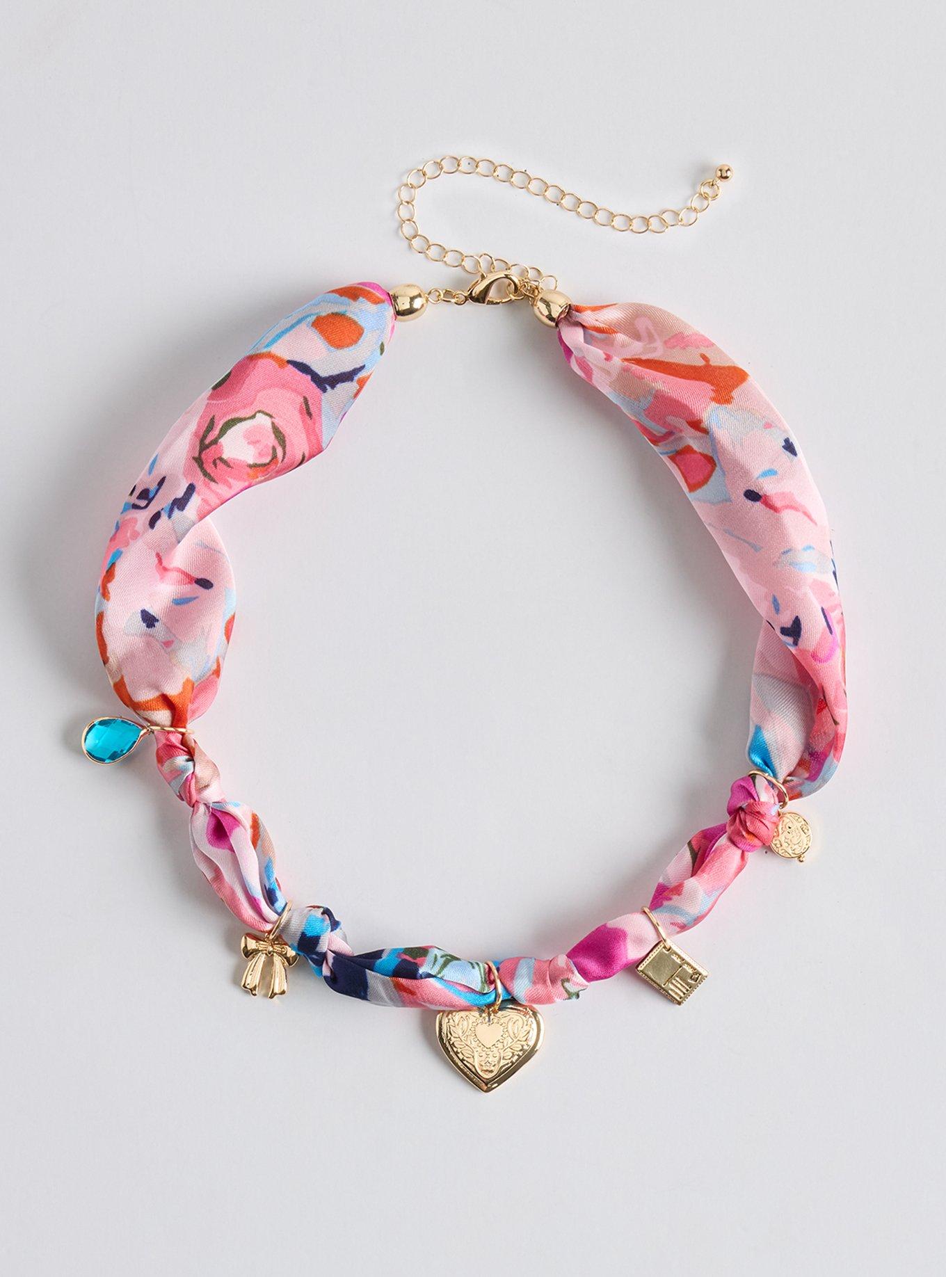 Scarf Heart Charm Necklace, , hi-res