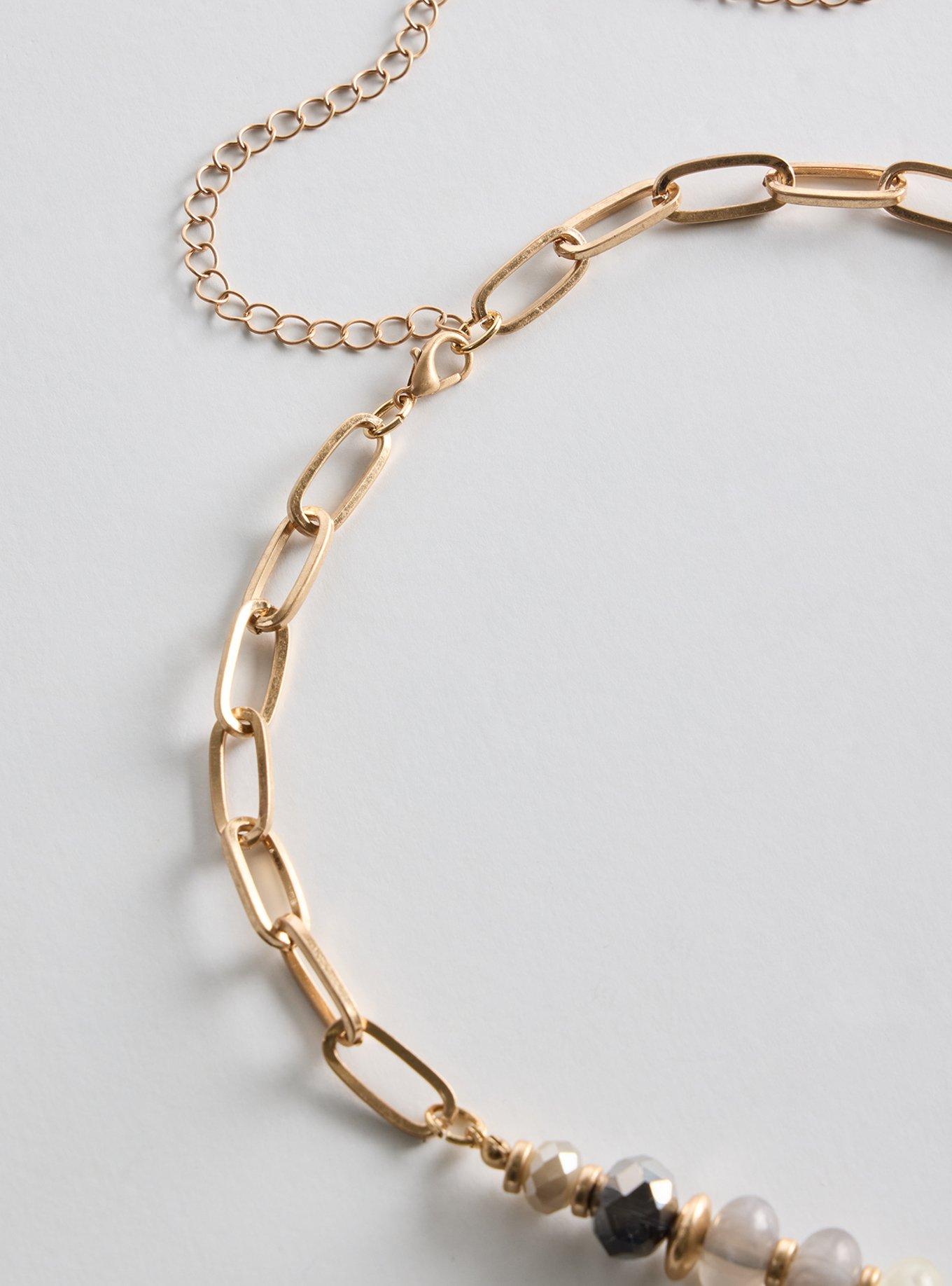 Beaded Charm Heart Necklace, , alternate