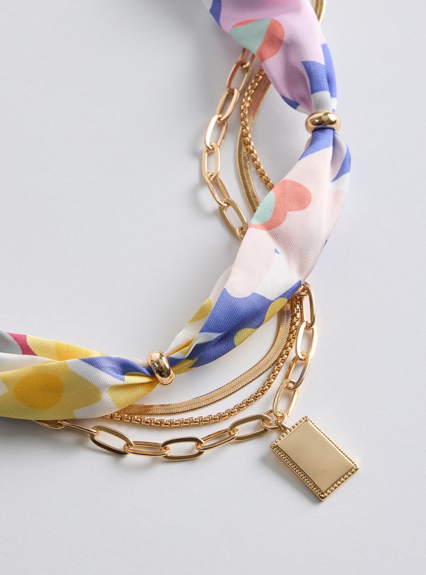 Scarf Heart Layered Necklace