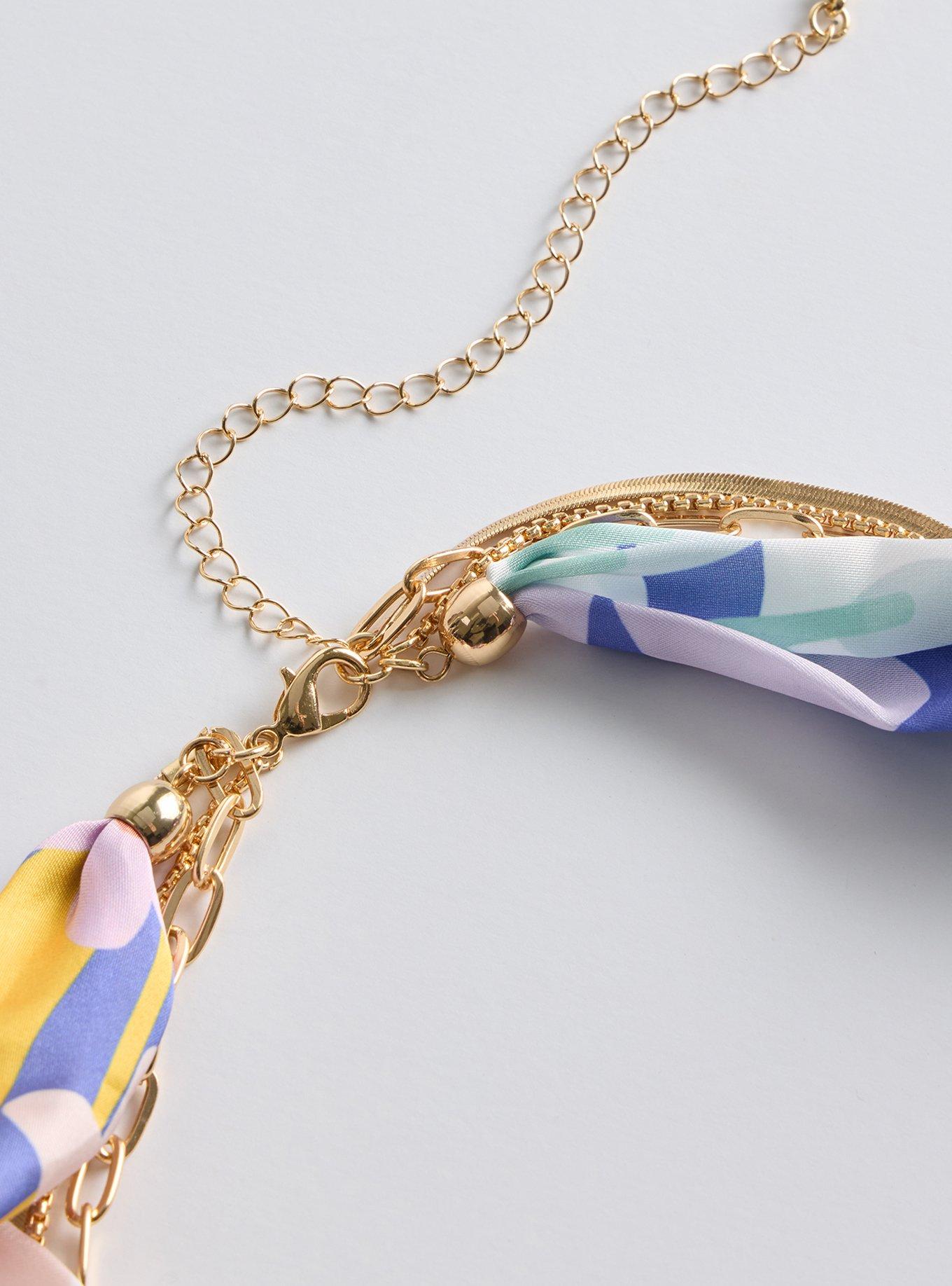 Scarf Heart Layered Necklace, , alternate