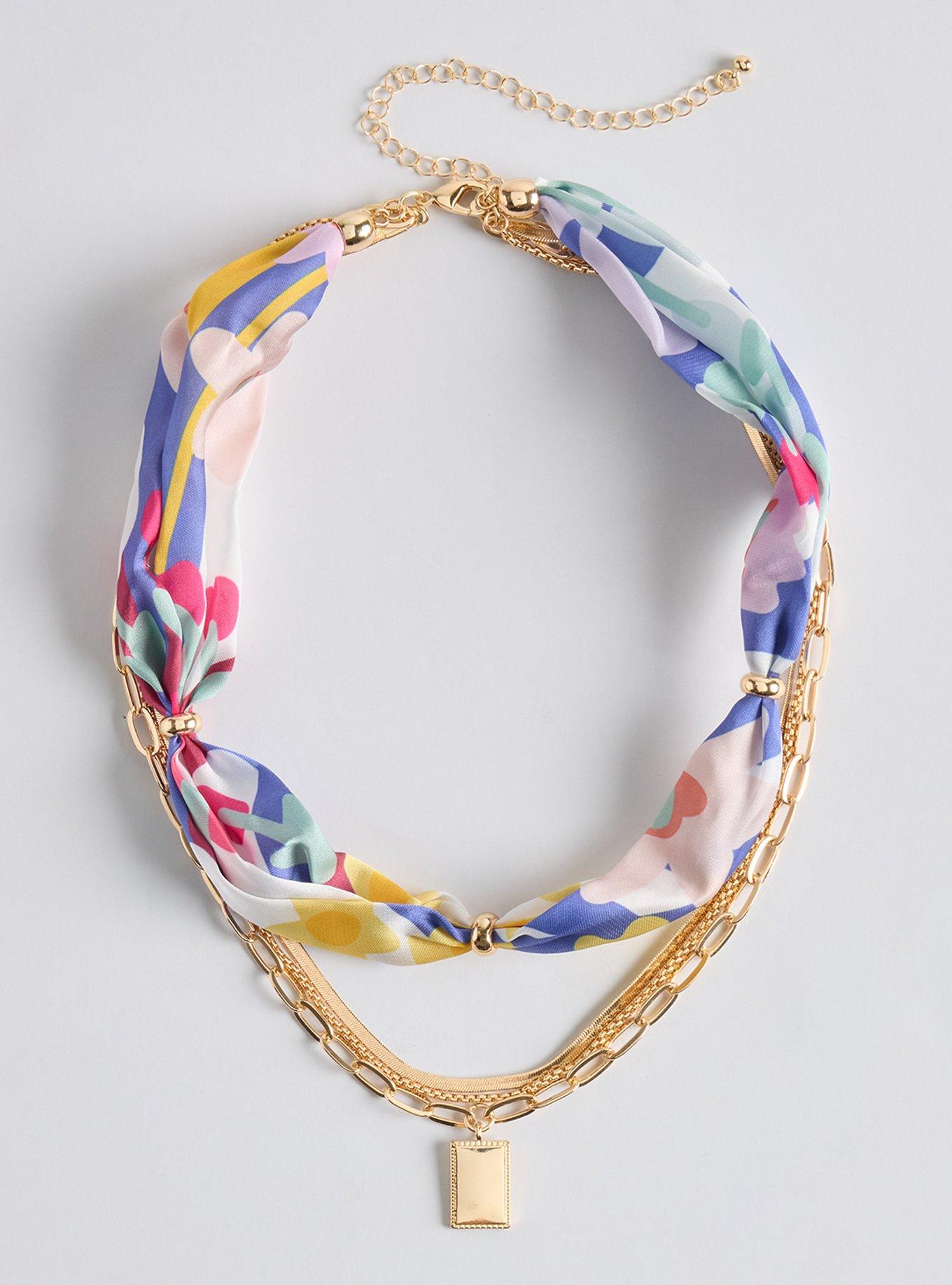 Scarf Heart Layered Necklace, , hi-res
