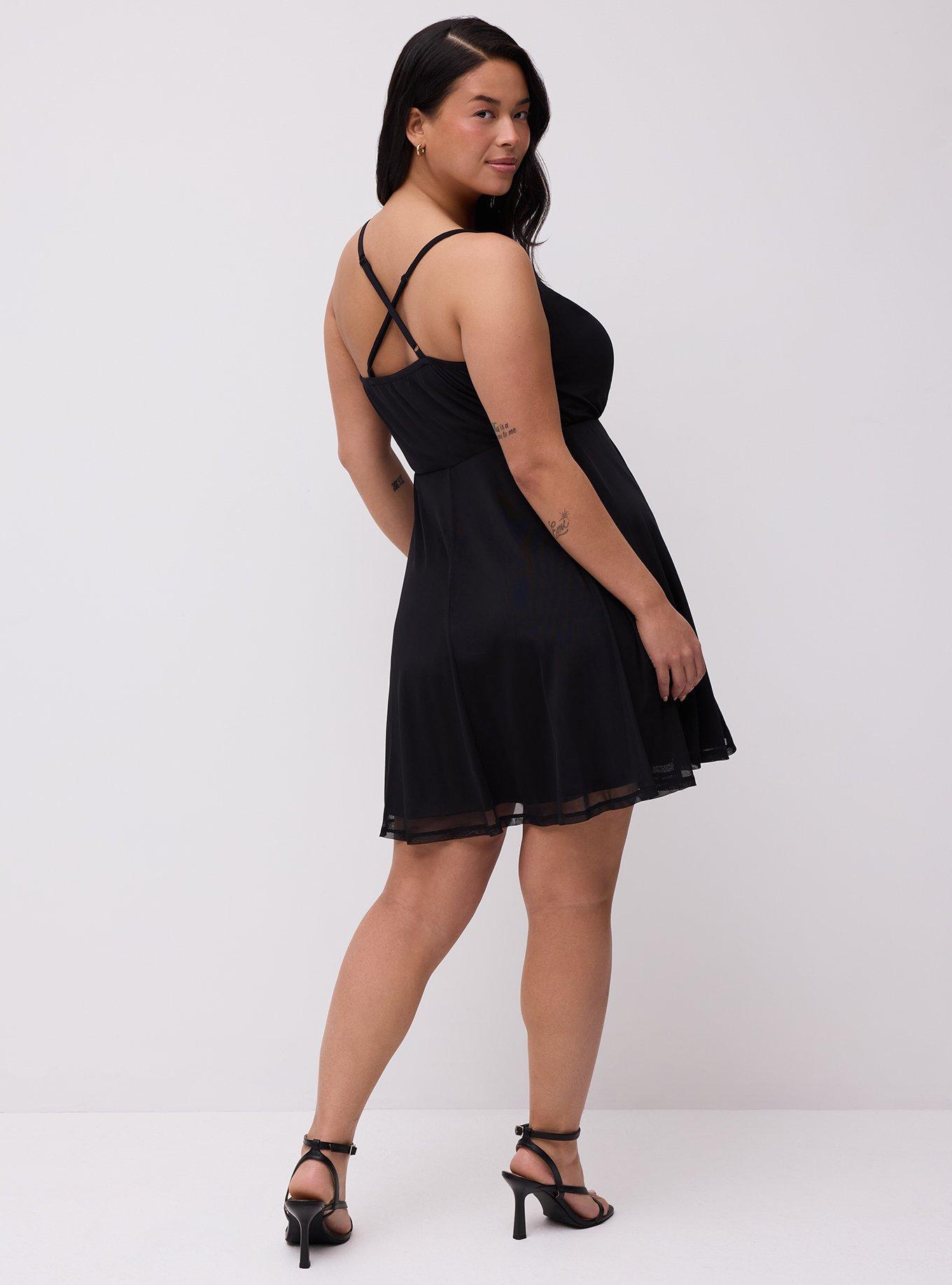 Cross Back Mini Dress, DEEP BLACK, alternate
