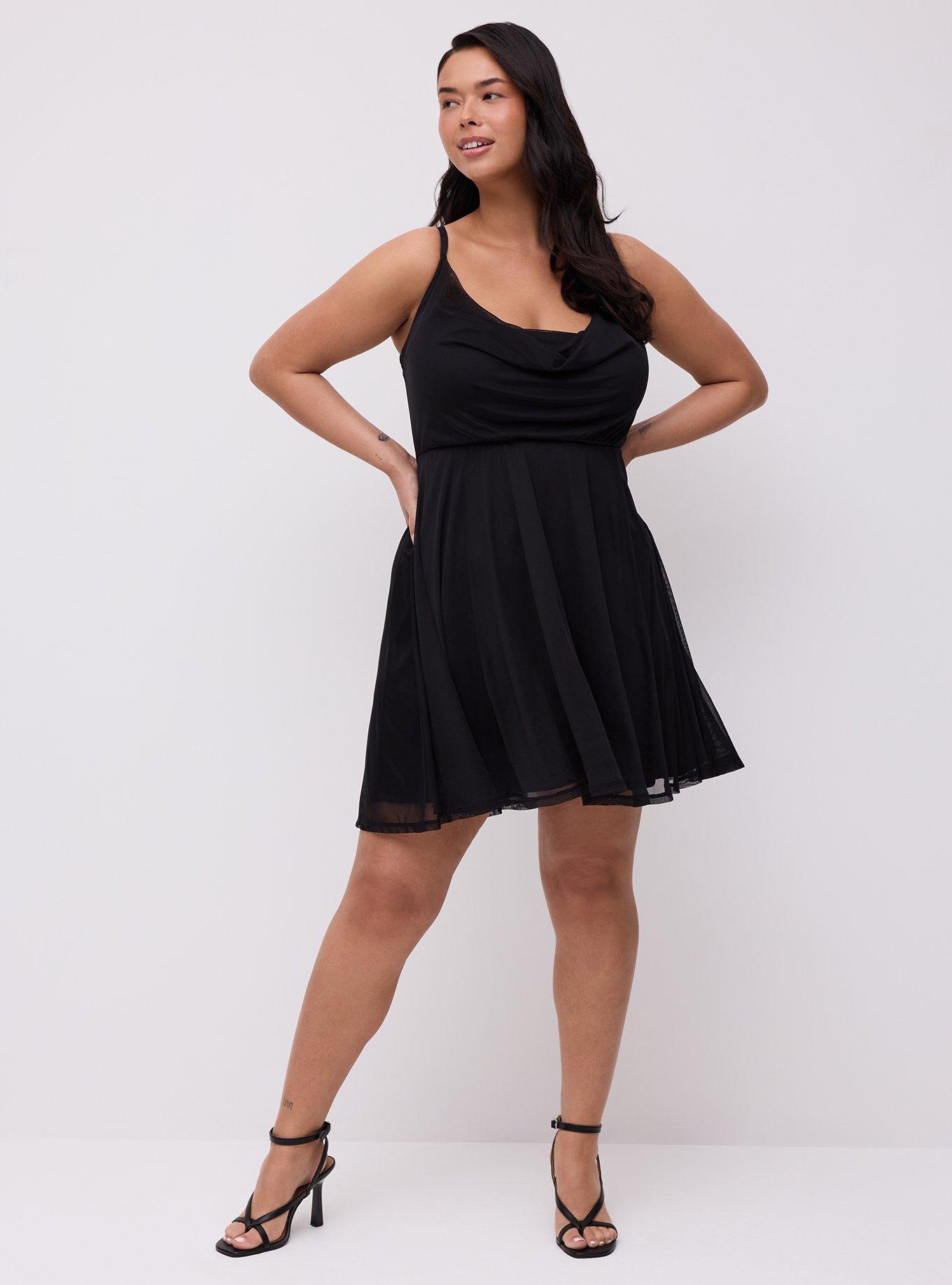 Cross Back Mini Dress, DEEP BLACK, hi-res