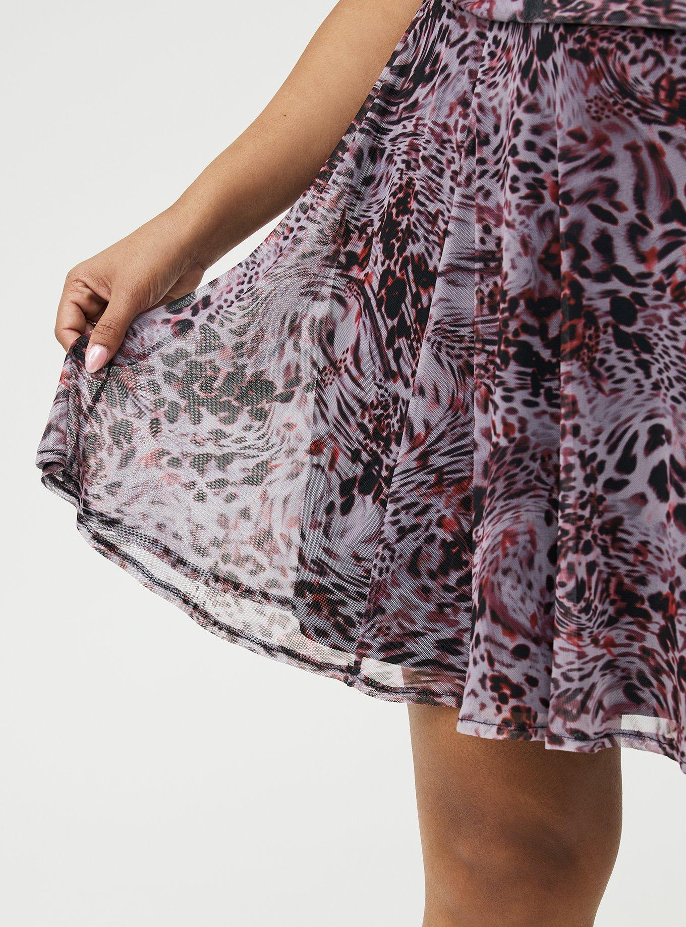 Cross Back Mini Dress, LEOPARD IN MOTION GREY, alternate