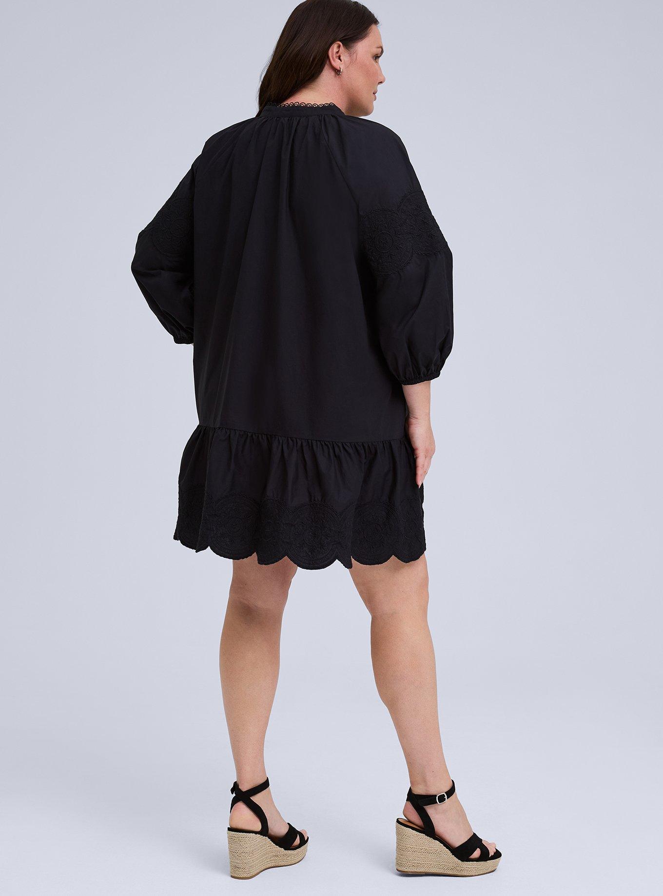 Belle Isle Scallop Hem Mini Dress, DEEP BLACK, alternate