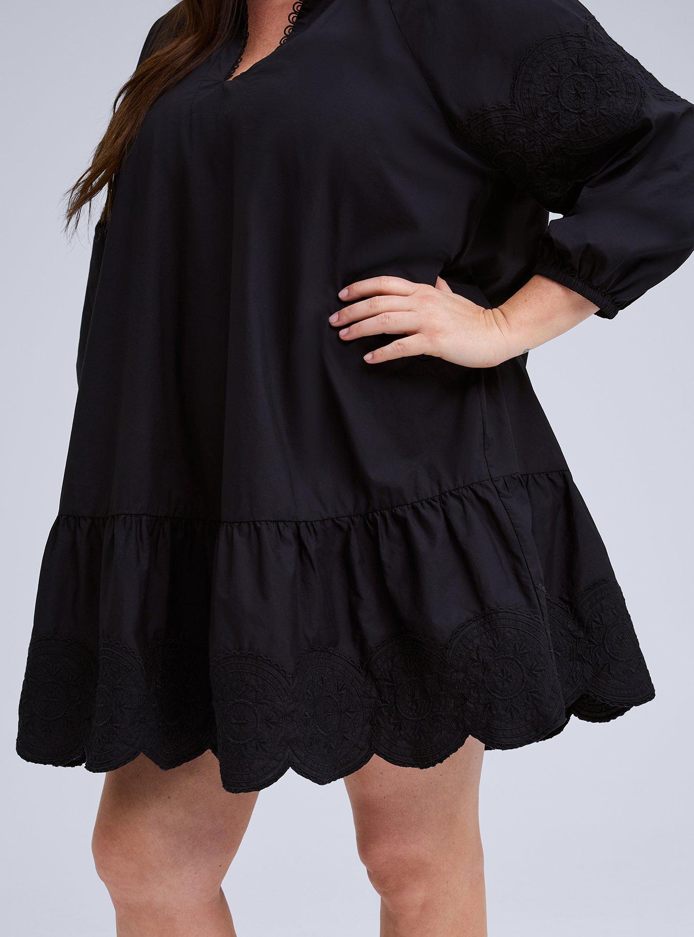 Belle Isle Scallop Hem Mini Dress, DEEP BLACK, alternate