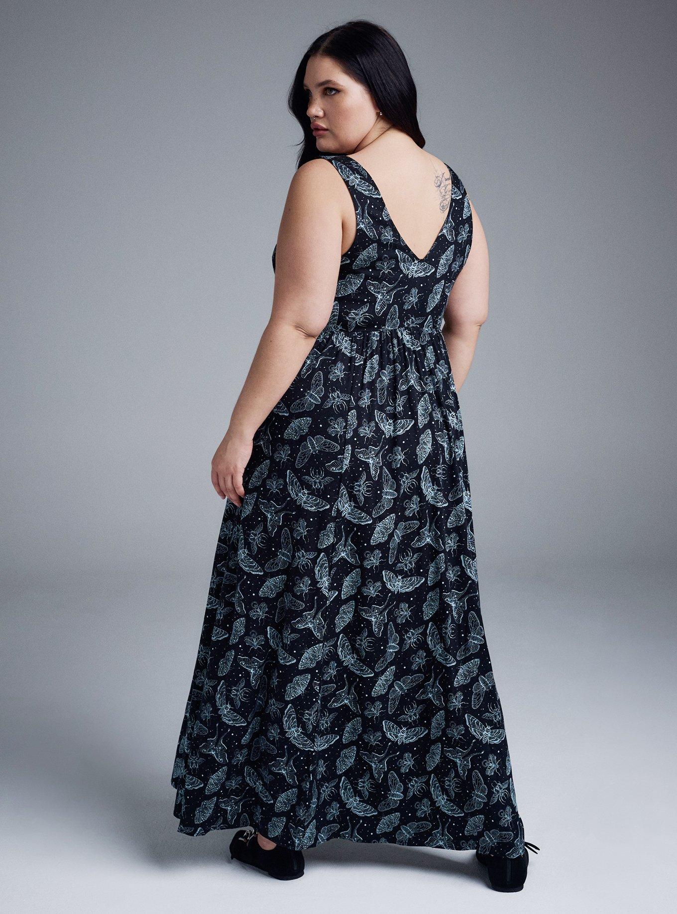 Nightfall Buckle Wrap Maxi Dress, NIGHT CRAWLERS BLACK, alternate