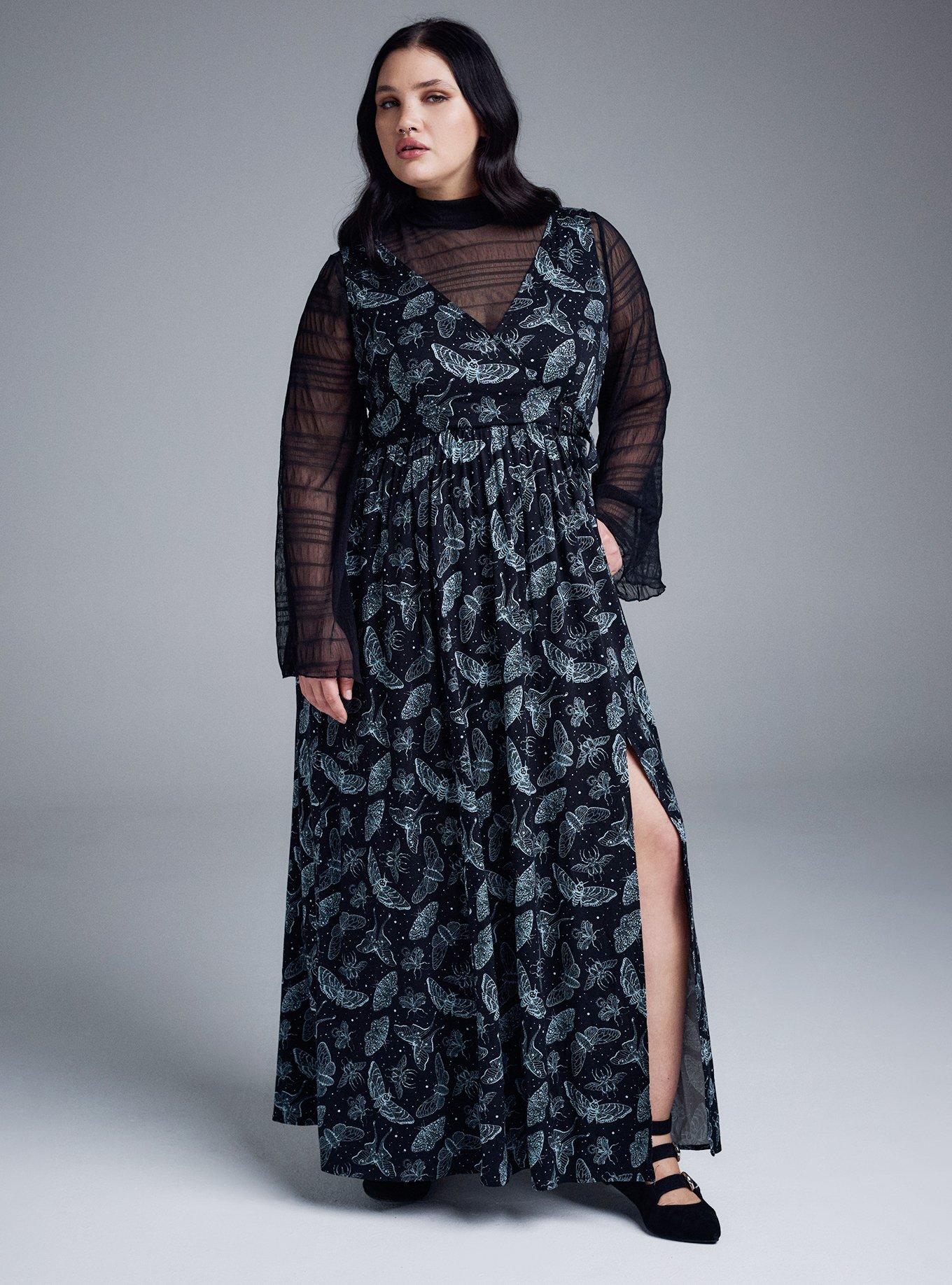 Nightfall Buckle Wrap Maxi Dress, NIGHT CRAWLERS BLACK, alternate