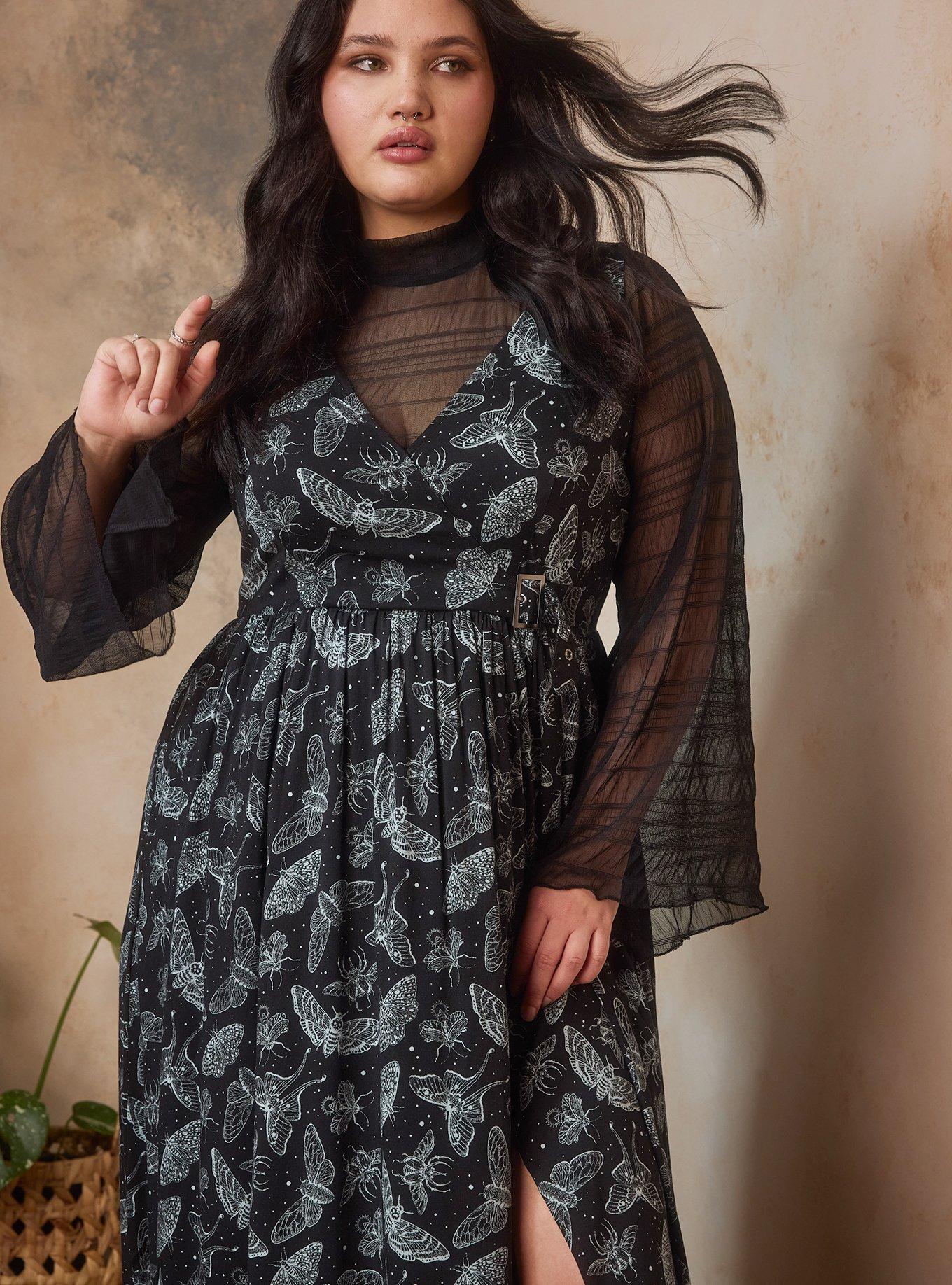 Nightfall Buckle Wrap Maxi Dress, NIGHT CRAWLERS BLACK, alternate