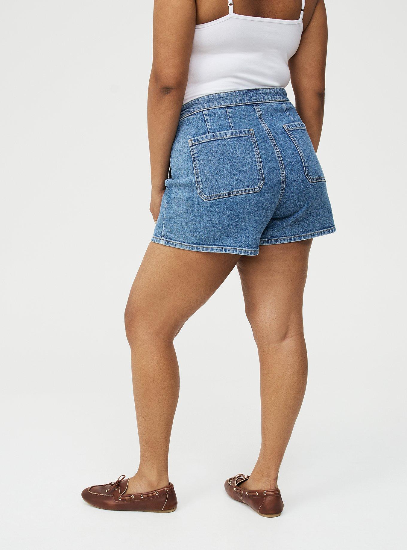 Wrap A-Line Denim Skort, BLUE BLAZER, alternate