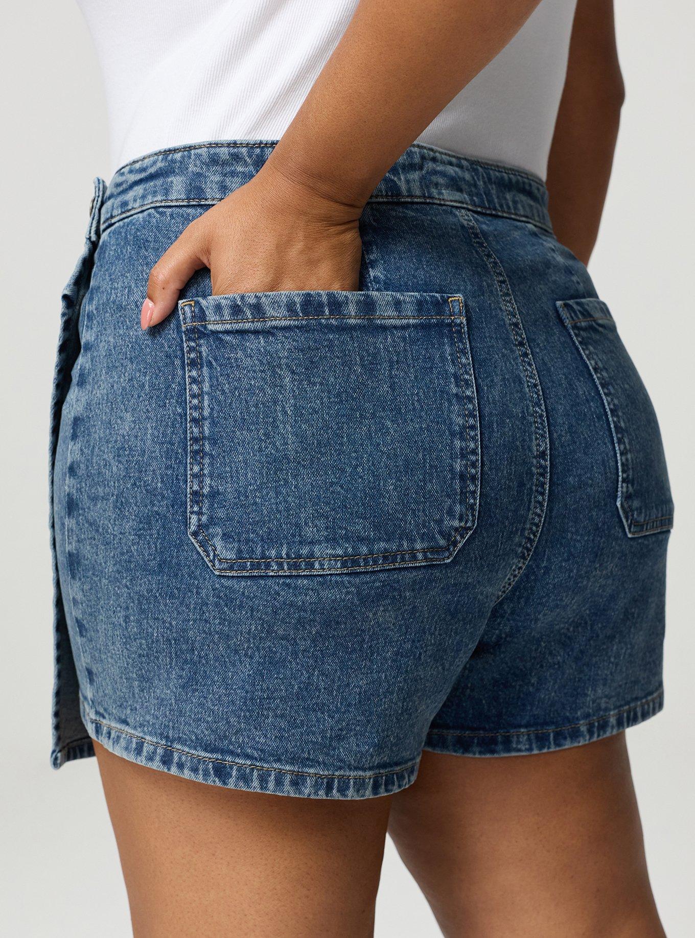 Wrap A-Line Denim Skort, ANCIENT MARINER, alternate