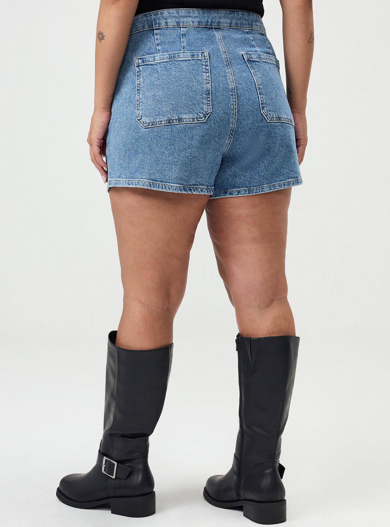 Wrap A-Line Denim Skort, BLUE BLAZER 1, alternate