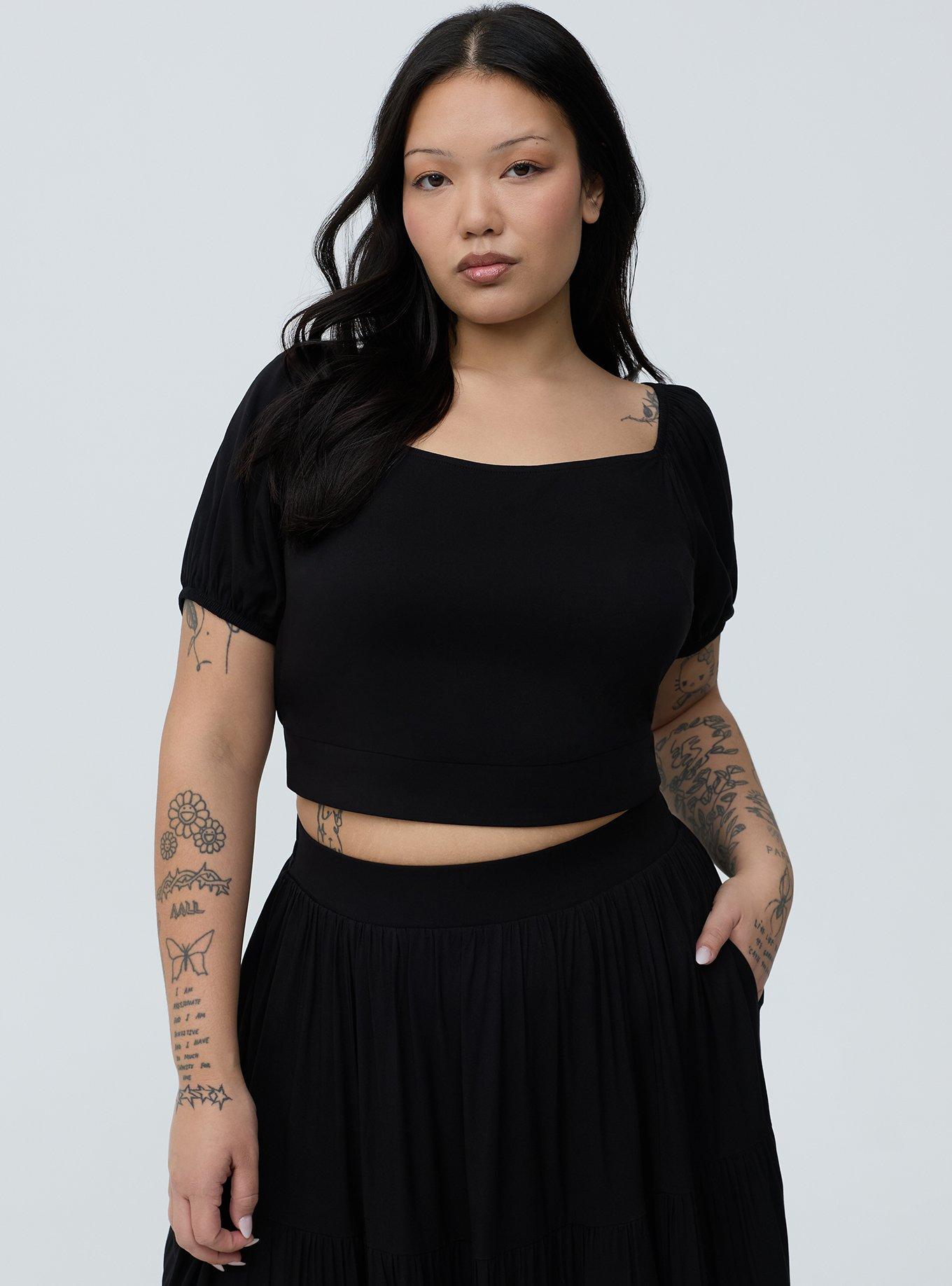 Puff Sleeve Maxi Skirt Set, DEEP BLACK, alternate