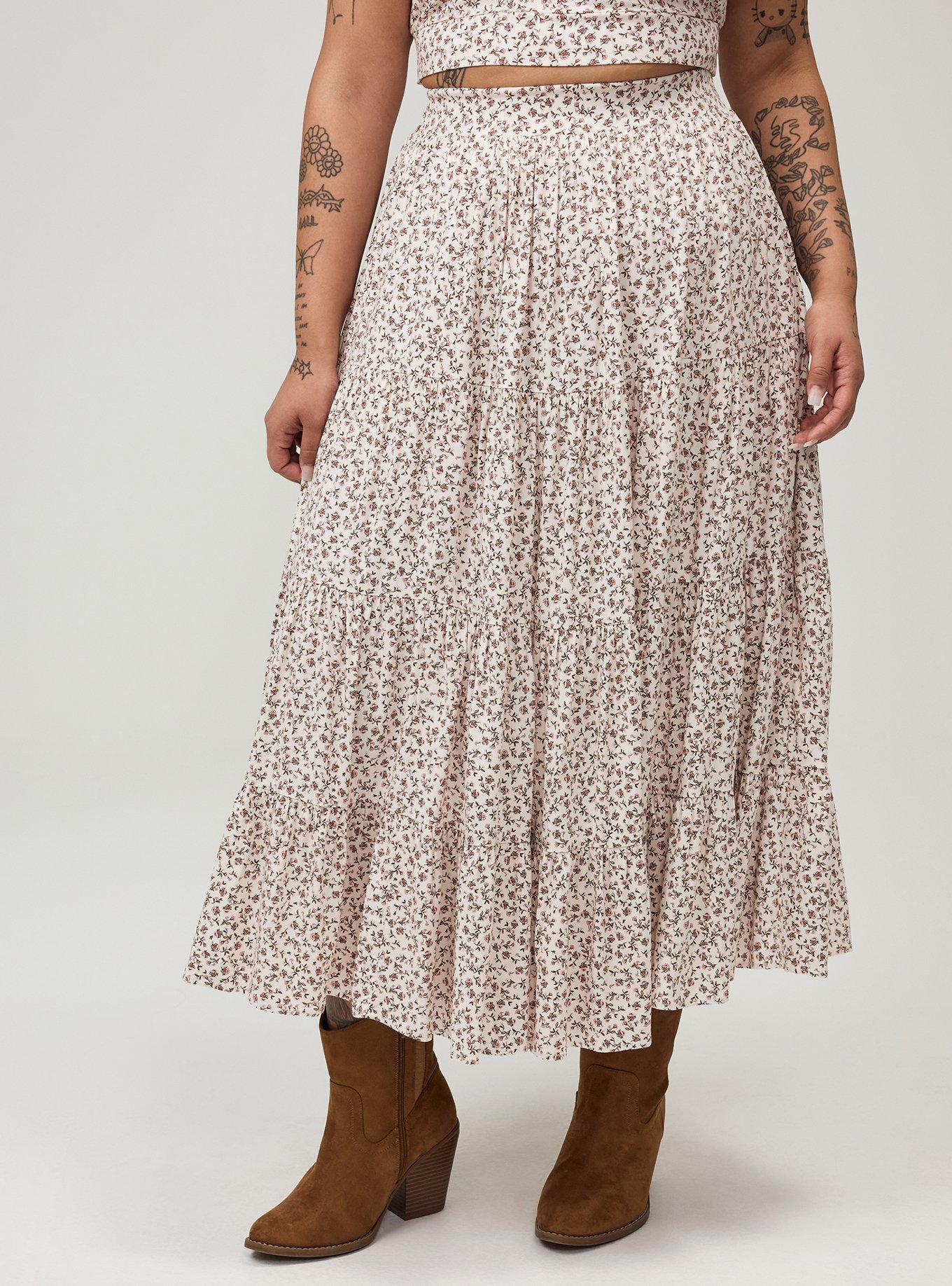 Puff Sleeve Maxi Skirt Set, ROWEN JACO DITSY PINK, alternate
