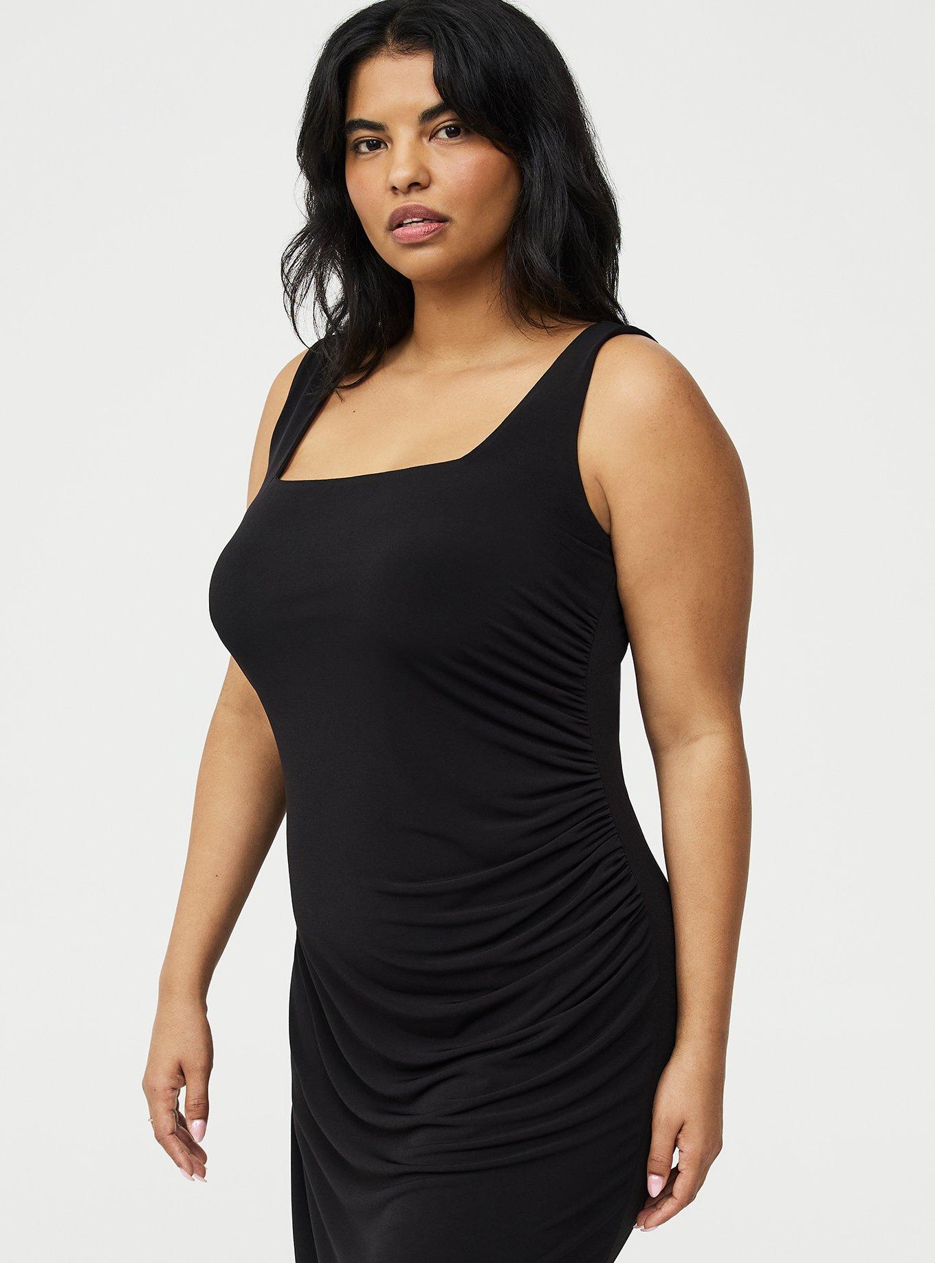 Ruched Side Maxi Dress, DEEP BLACK, alternate
