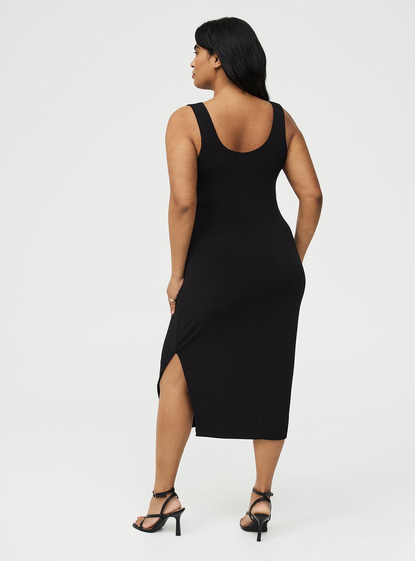 Ruched Side Maxi Dress, DEEP BLACK, alternate