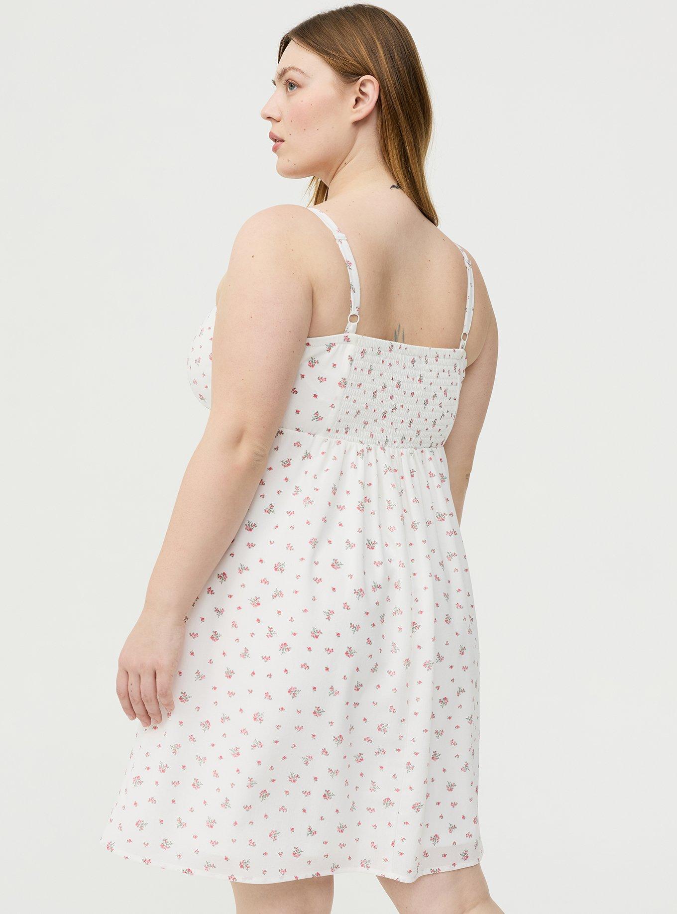 V-Neck Mini Dress, MISTY DITSY FLORAL PINK, alternate