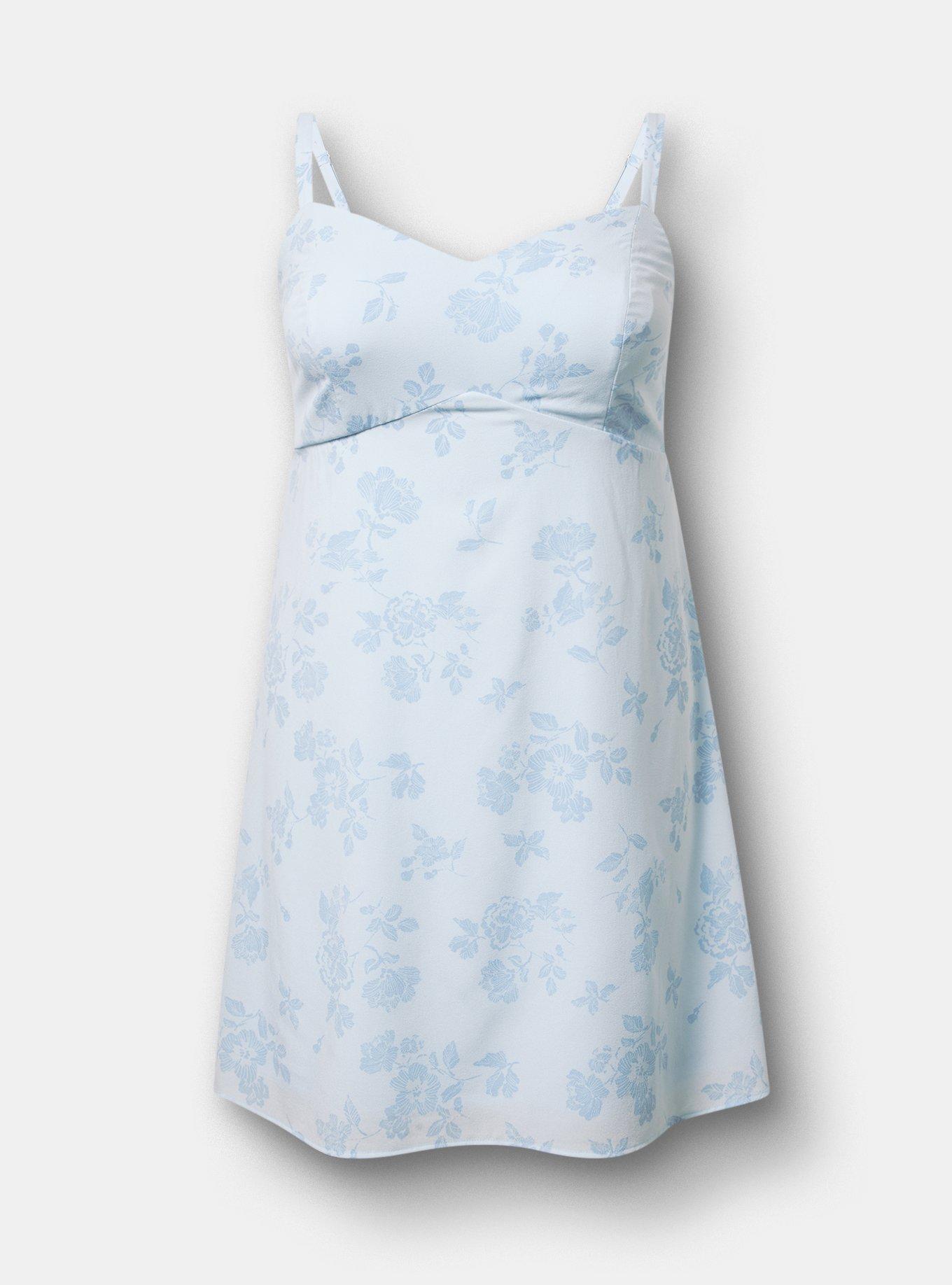 V-Neck Mini Dress, BECCA FLORAL BLUE, hi-res