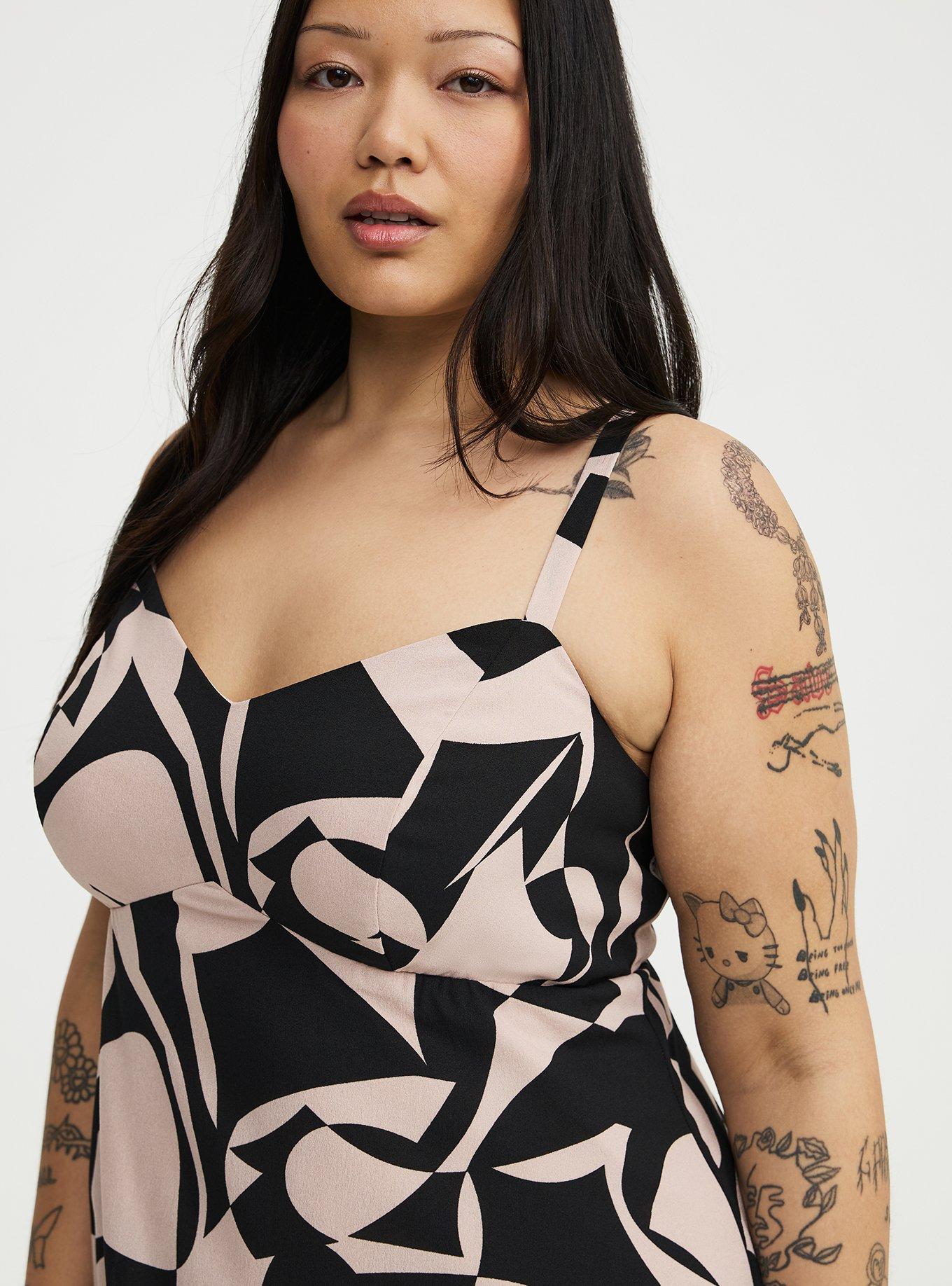 V-Neck Mini Dress, CALI GEO TAN, alternate