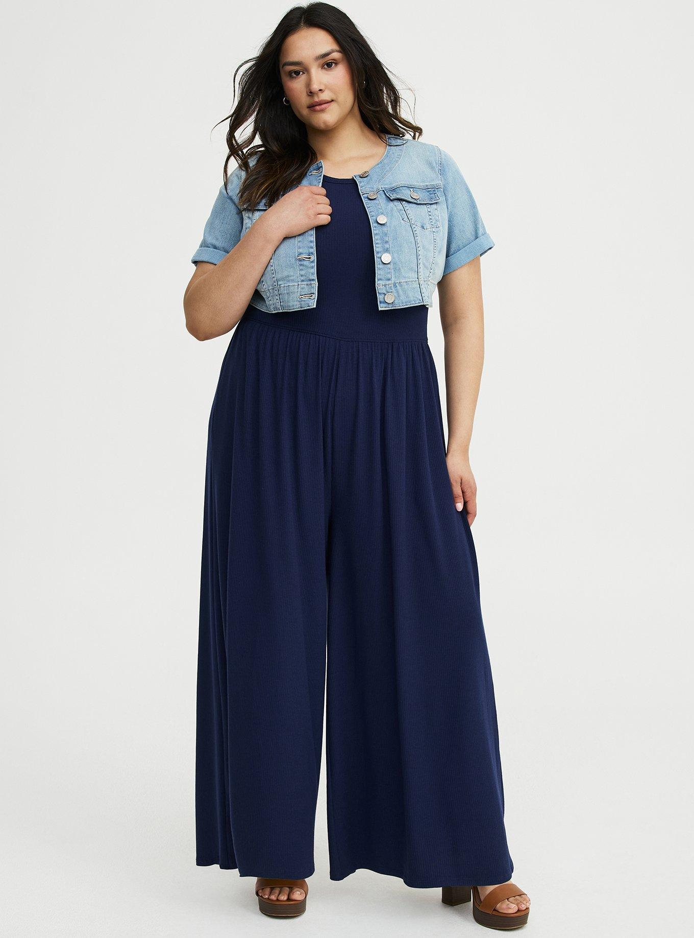 Super Soft Rib High Neck Jumpsuit, PEACOAT, alternate