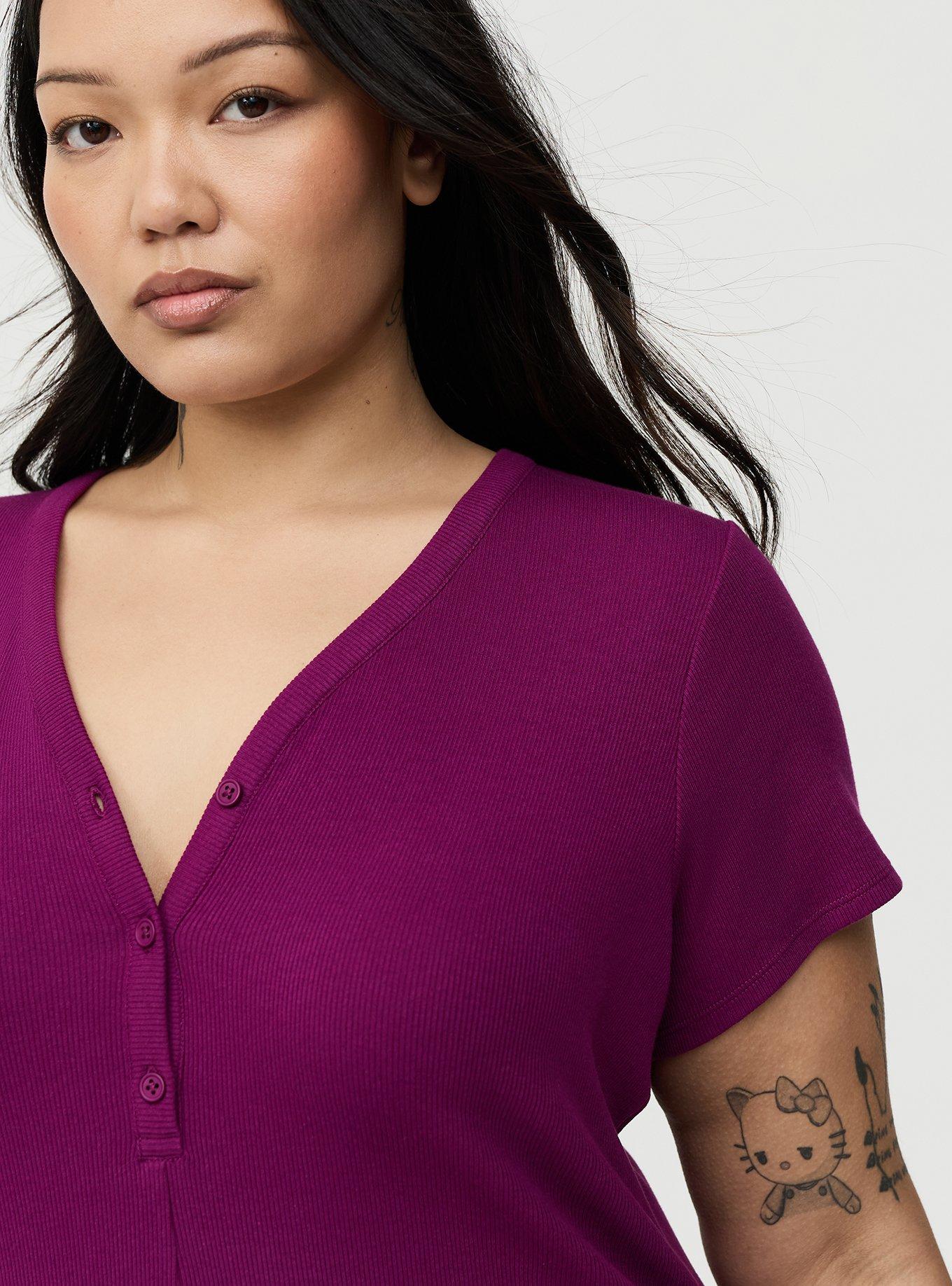 Ribbed Henley Mini Dress, PLUM CASPIA, alternate