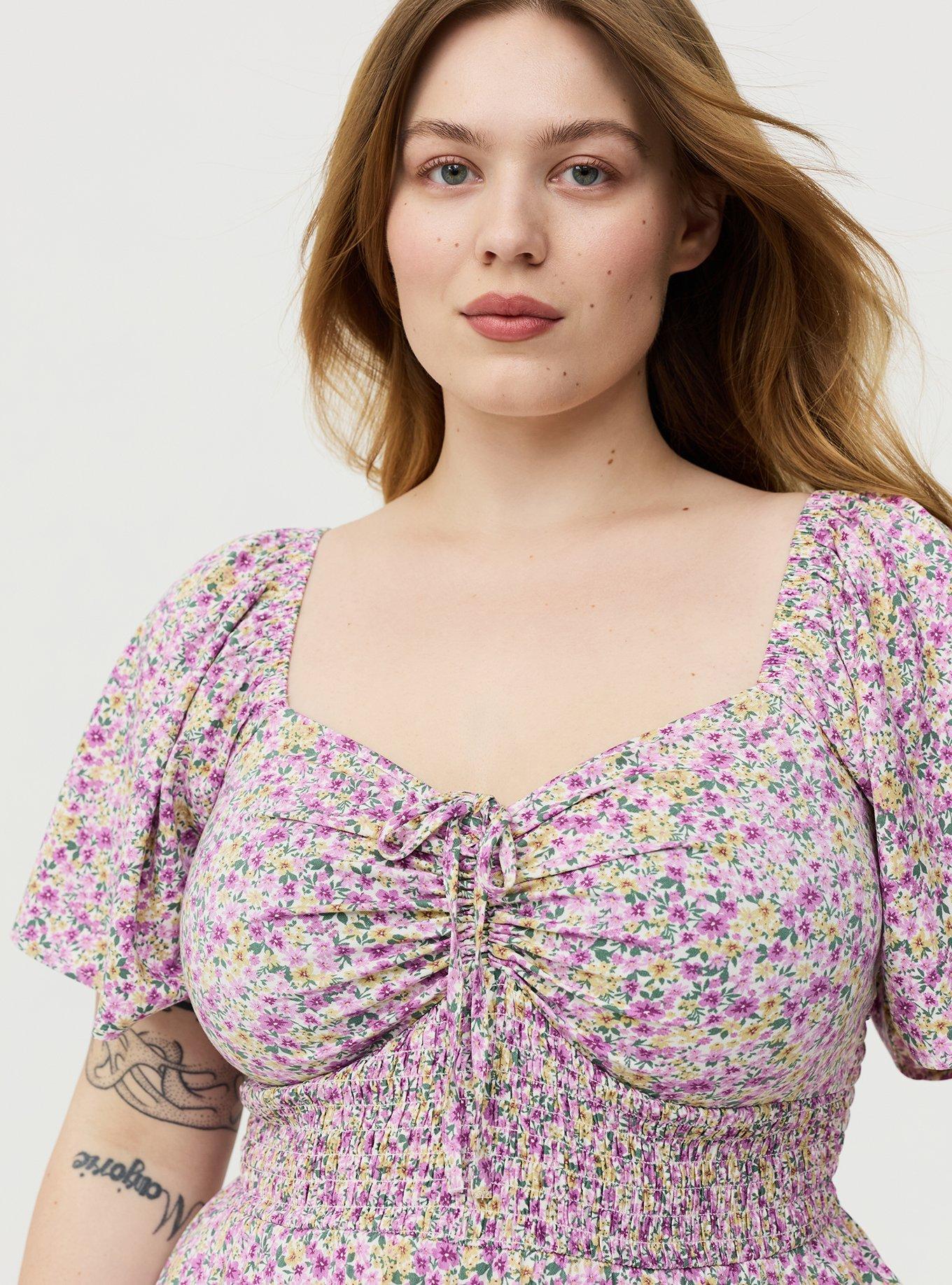 Flutter Sleeve Romper, PRETTY DITSY FLORAL MULTI, alternate