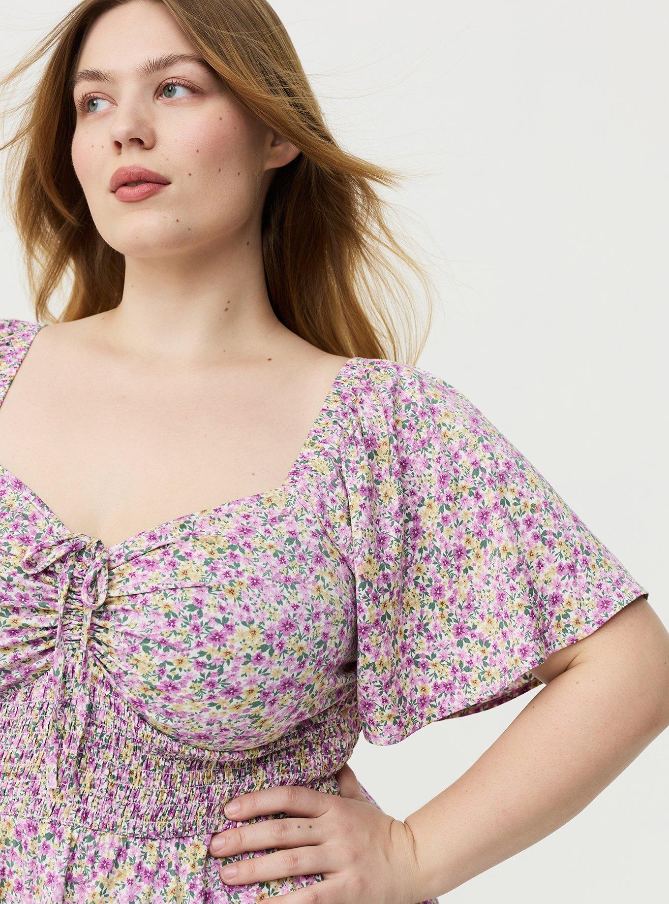 Flutter Sleeve Romper, PRETTY DITSY FLORAL MULTI, alternate