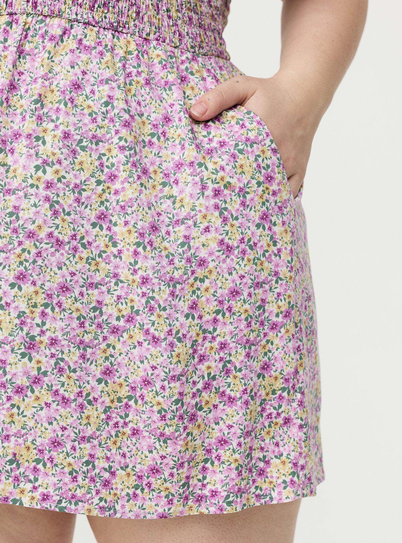 Flutter Sleeve Romper, PRETTY DITSY FLORAL MULTI, alternate