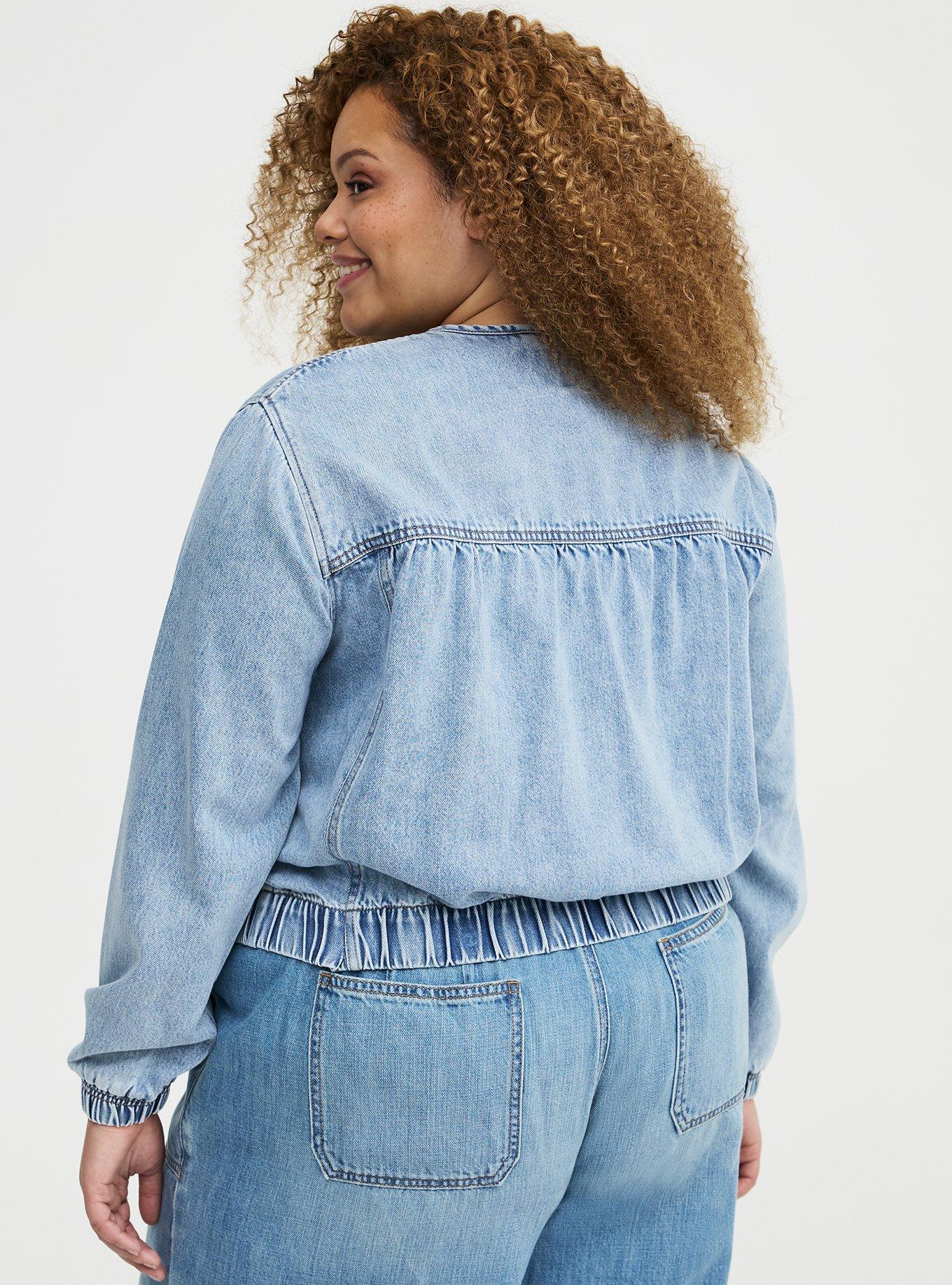 Ruched Denim Jacket, ABSOLU, alternate