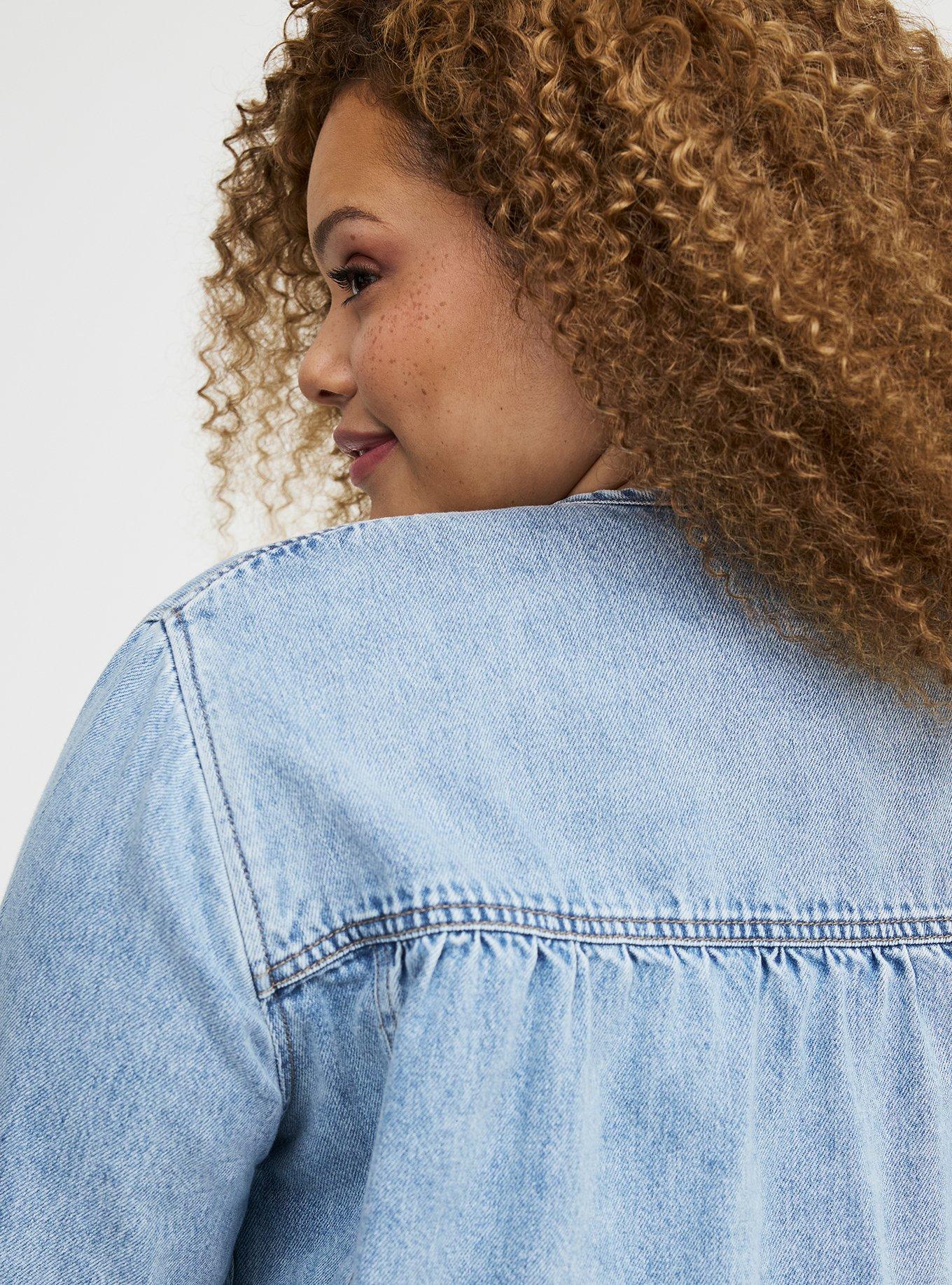 Ruched Denim Jacket, ABSOLU, alternate