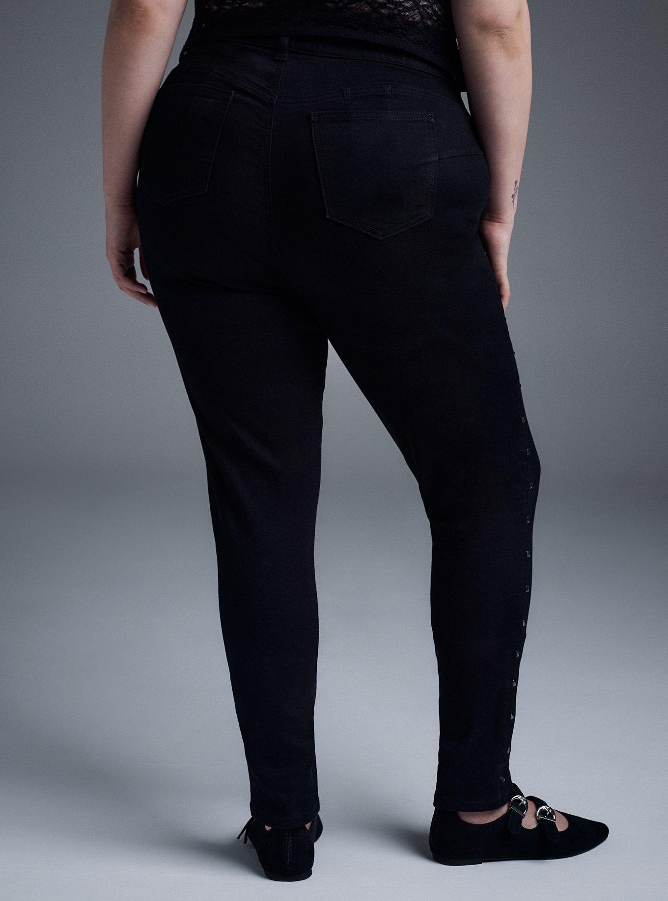 Nightfall Bombshell Skinny Jean with Studs, WASHED BLACK, alternate