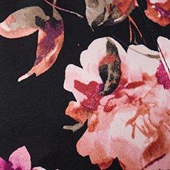 V-Neck Mini Dress, AURA FLORAL BLACK, swatch
