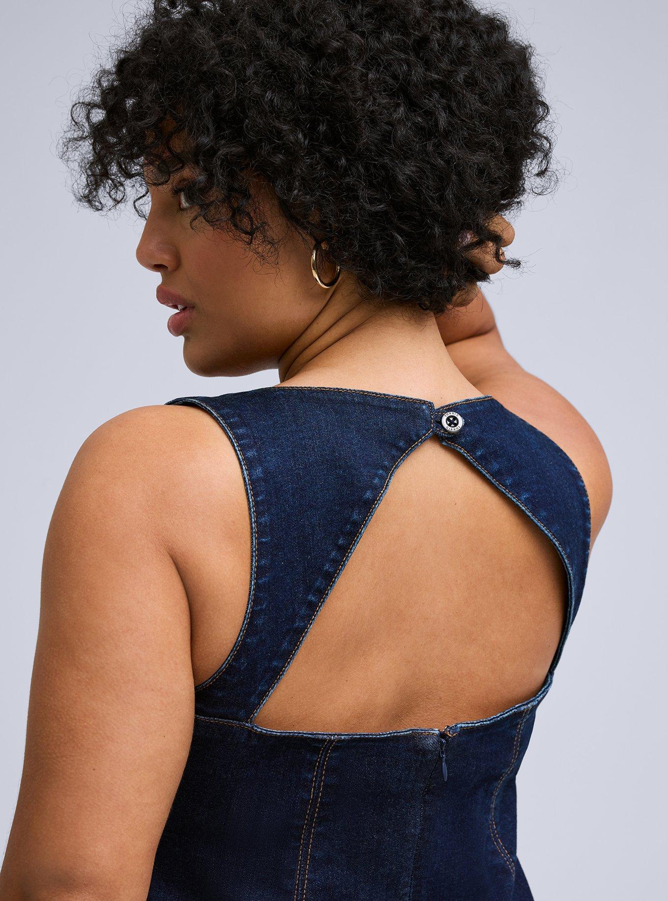 white christmas dresses Lady Black Tie - The Journey Begins Blue Denim Midi Dress main image 0