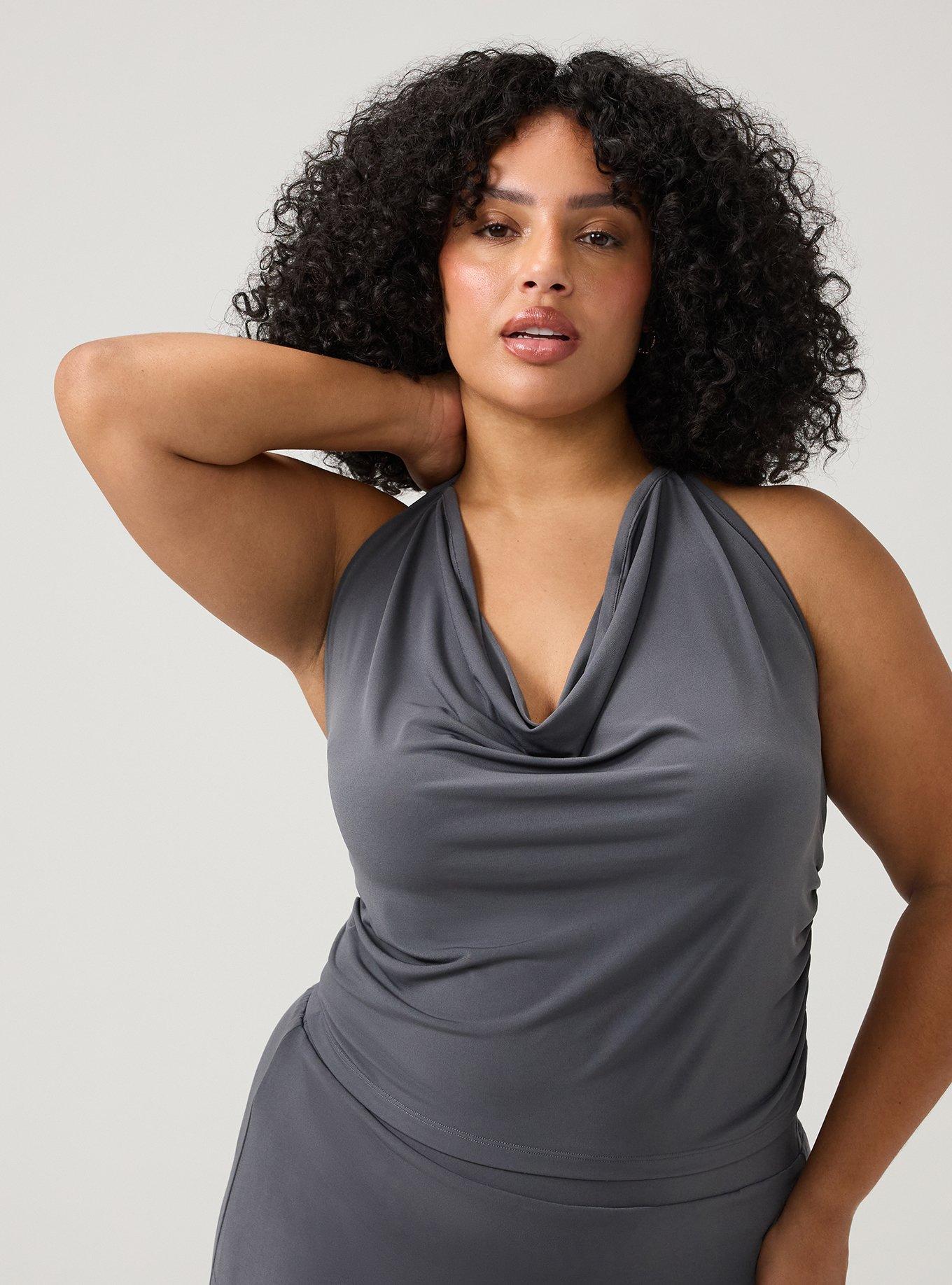 Cowl Neck Maxi Skirt Set, MAGNET, alternate