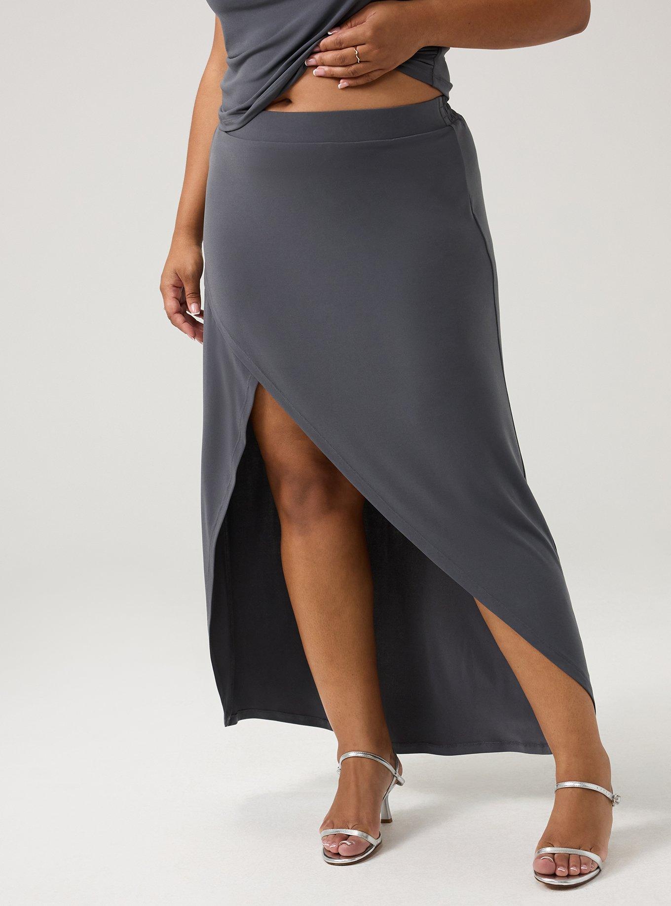 Cowl Neck Maxi Skirt Set, MAGNET, alternate