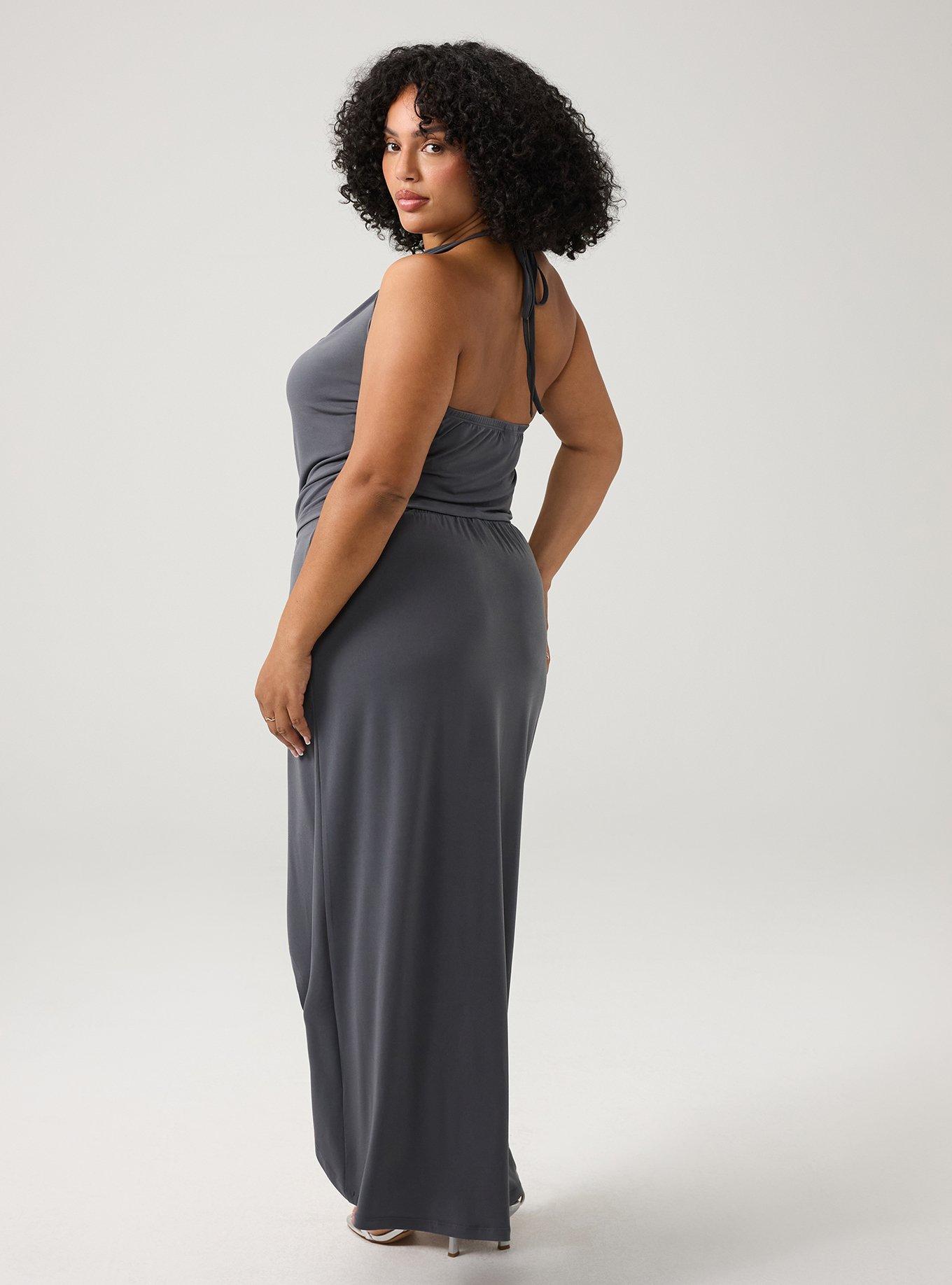 Cowl Neck Maxi Skirt Set, MAGNET, alternate
