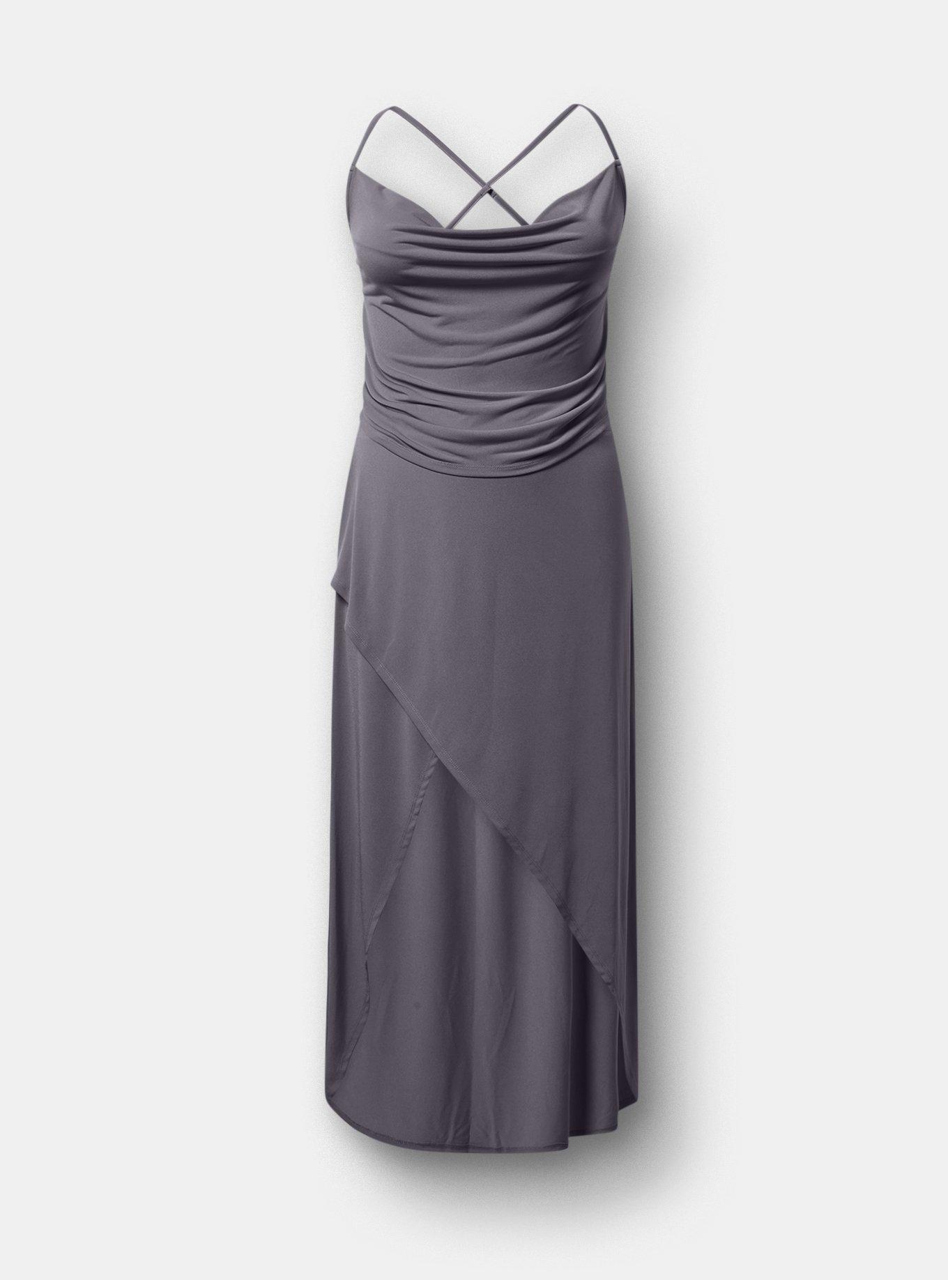 Cowl Neck Maxi Skirt Set, MAGNET, hi-res