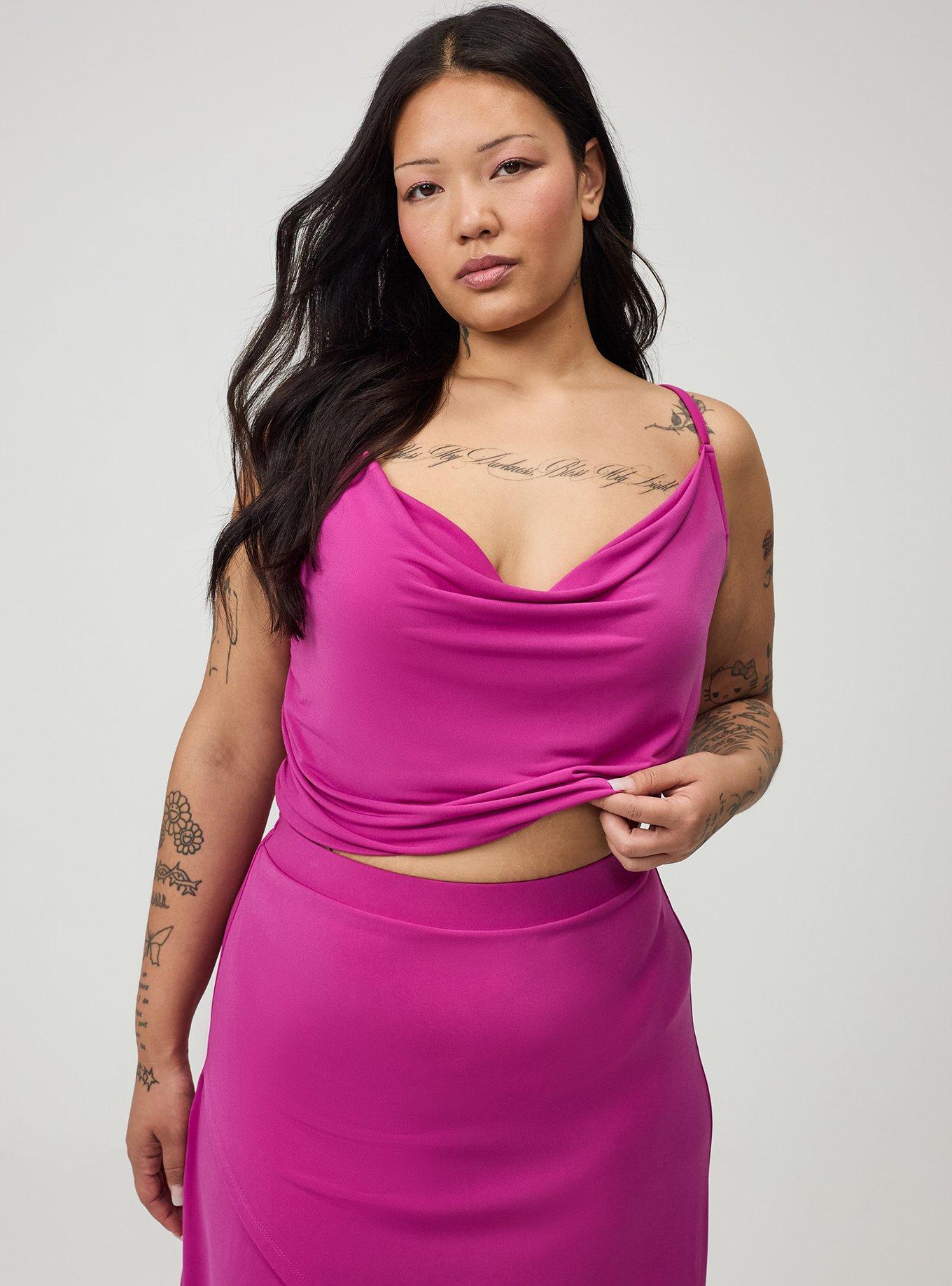 Cowl Neck Maxi Skirt Set, WILD ASTER, alternate