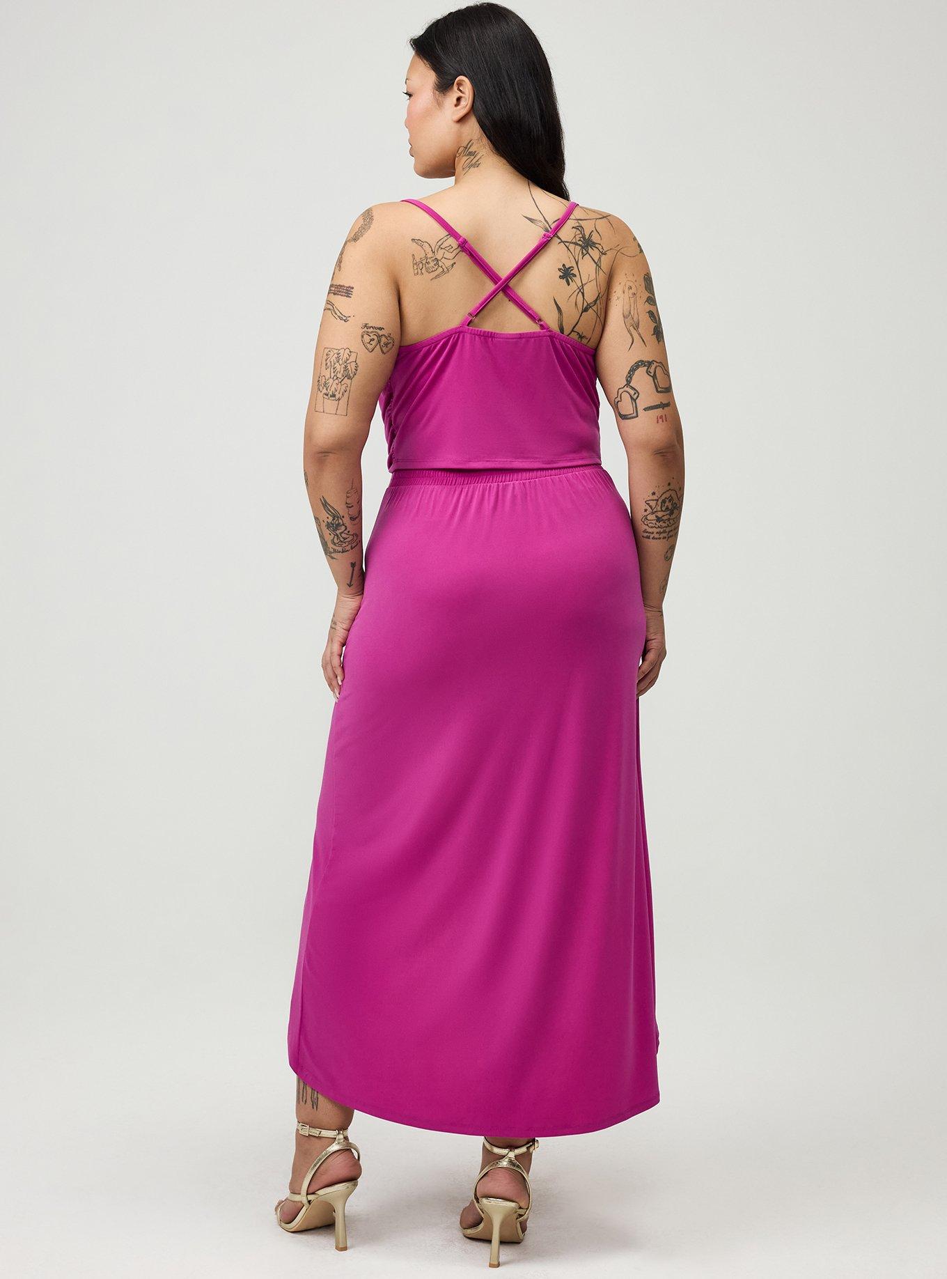 Cowl Neck Maxi Skirt Set, WILD ASTER, alternate