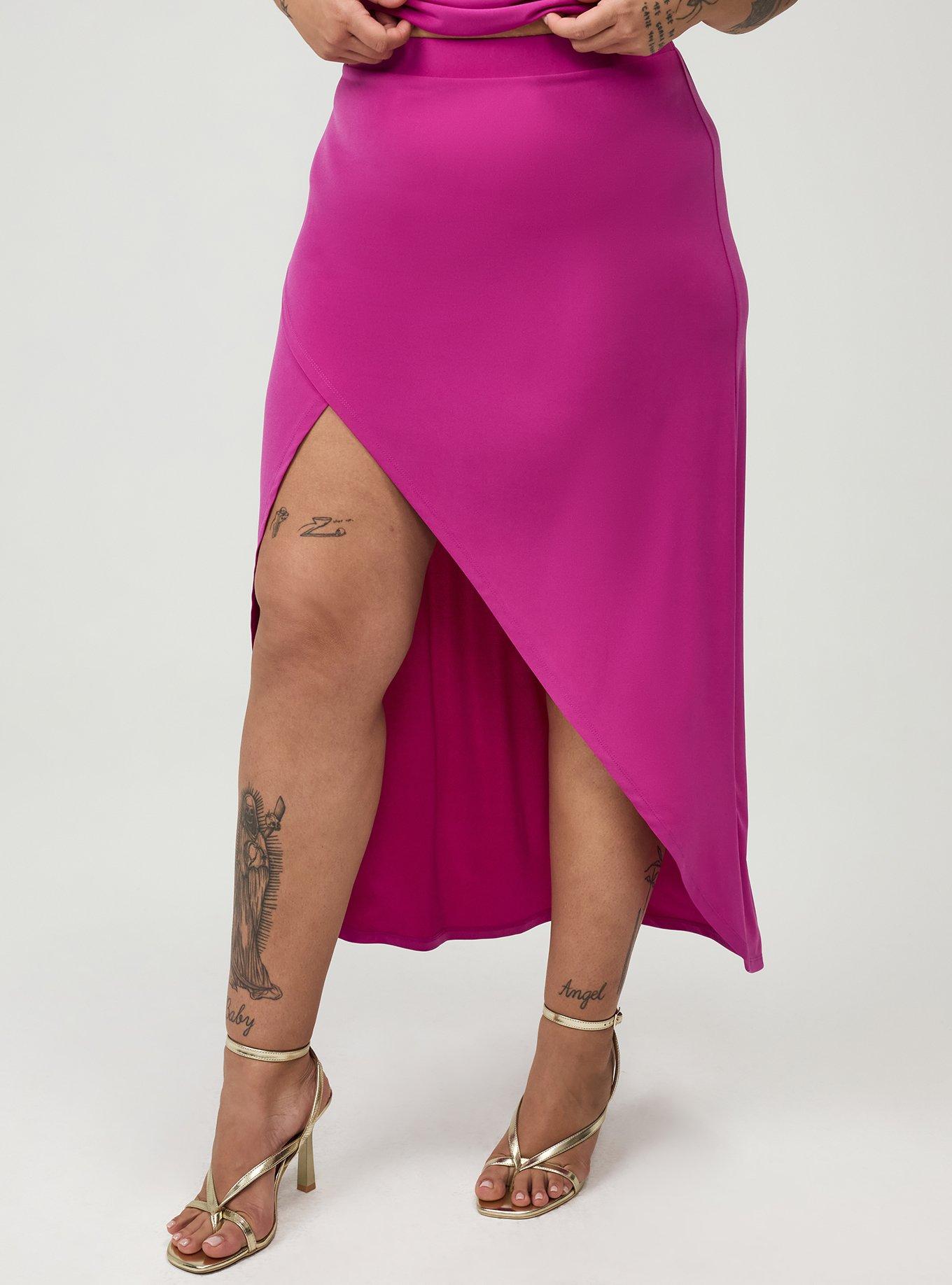 Cowl Neck Maxi Skirt Set, WILD ASTER, alternate