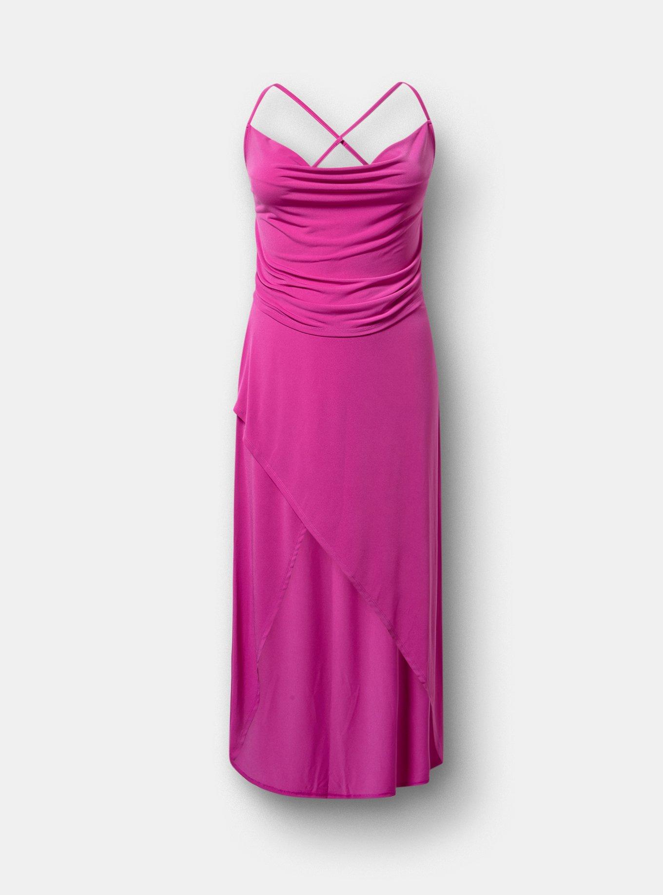 Cowl Neck Maxi Skirt Set, WILD ASTER, flat