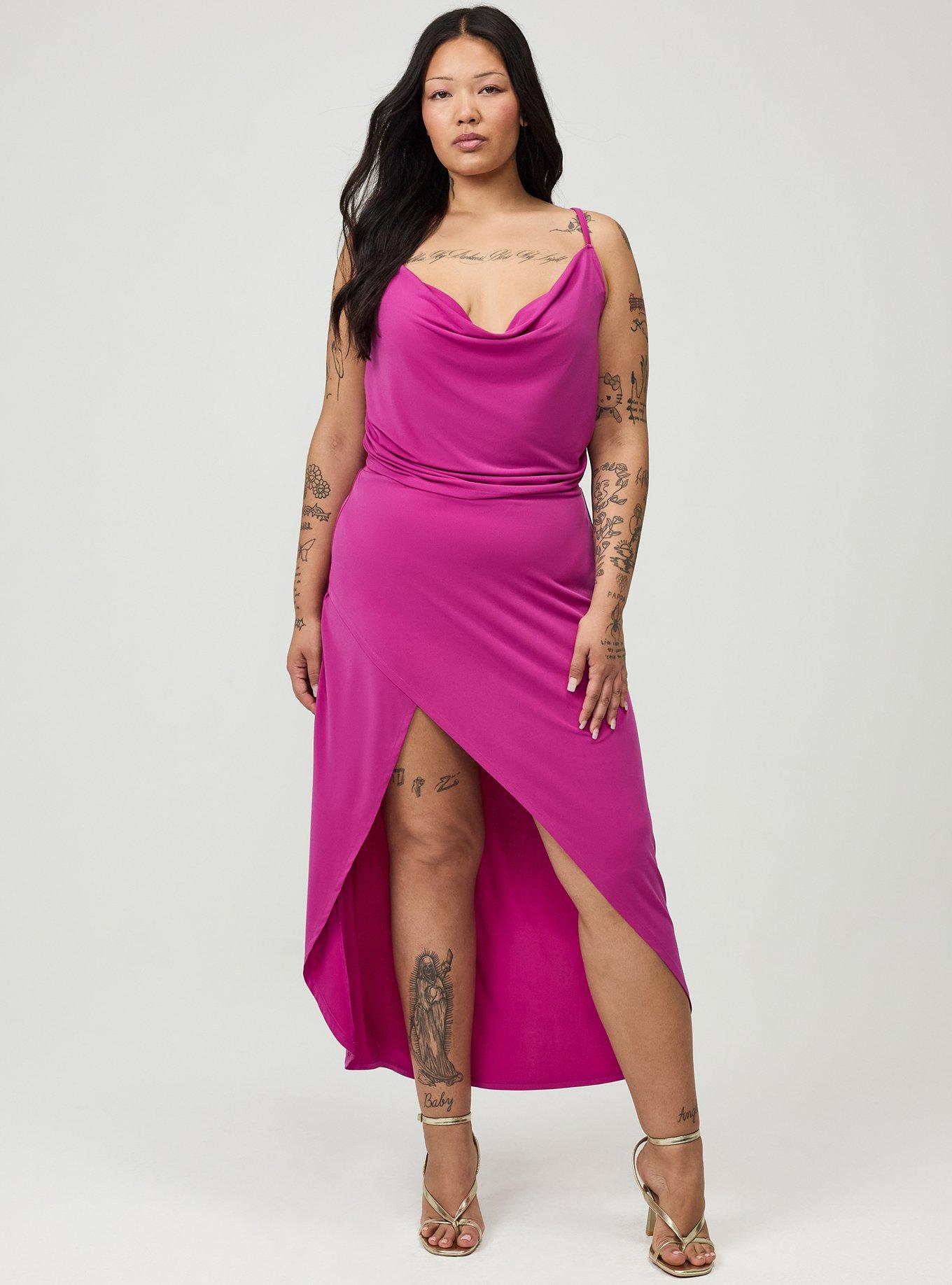 Cowl Neck Maxi Skirt Set, WILD ASTER, hi-res