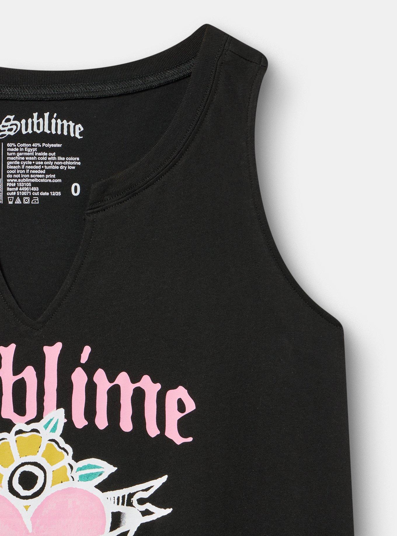 90's Sublime ブラック ノースリーブタンクトップ Plus Size - Sublime Notch Neck Tank - Torrid