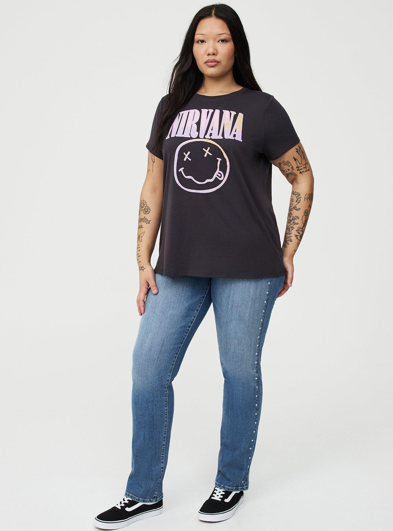 Nirvana Classic Cotton Crew Tee, NIRVANA SMILE OBSIDIAN, alternate