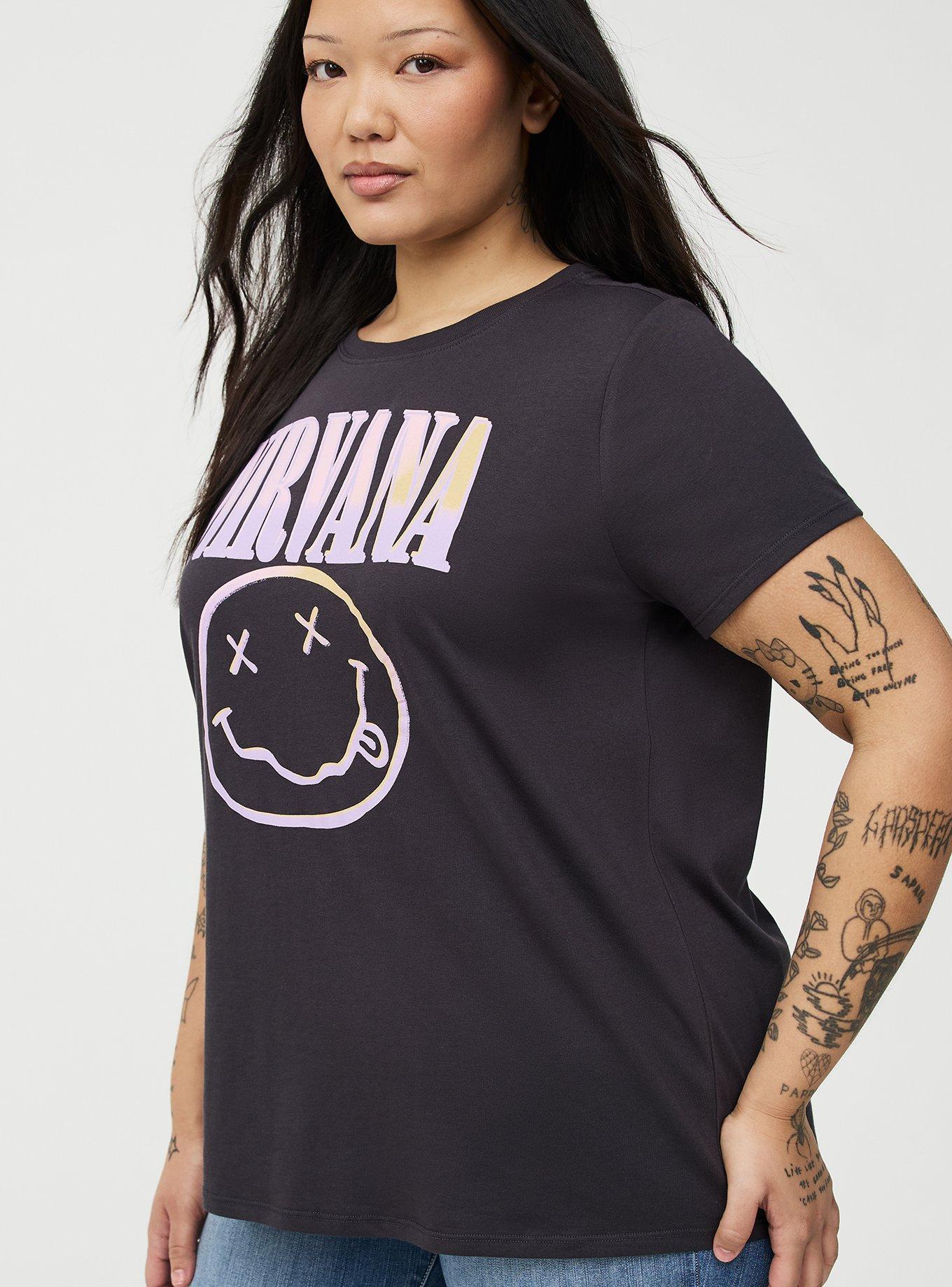 Nirvana Classic Cotton Crew Tee, NIRVANA SMILE OBSIDIAN, alternate