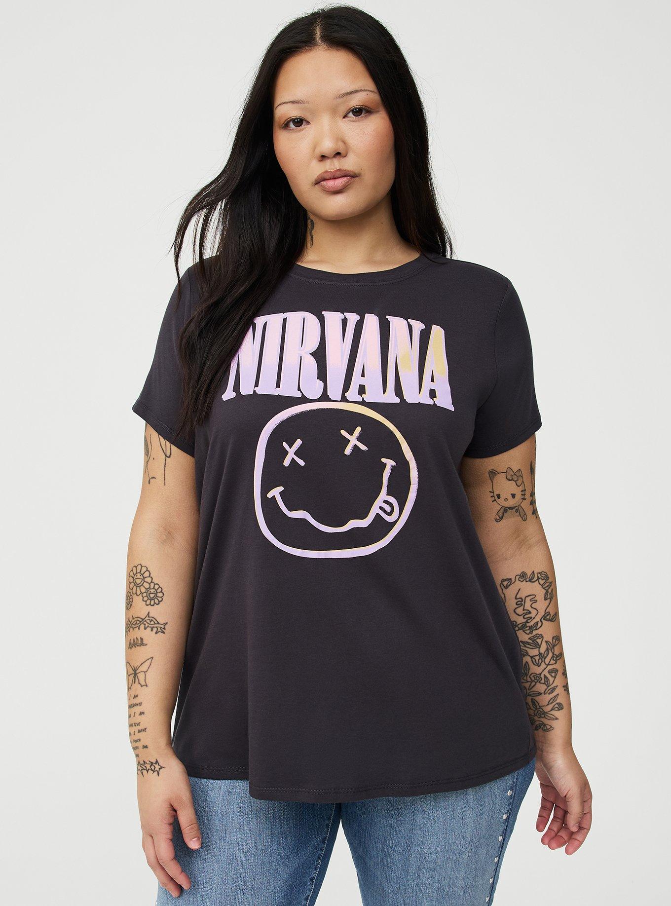 Nirvana Classic Cotton Crew Tee, NIRVANA SMILE OBSIDIAN, hi-res