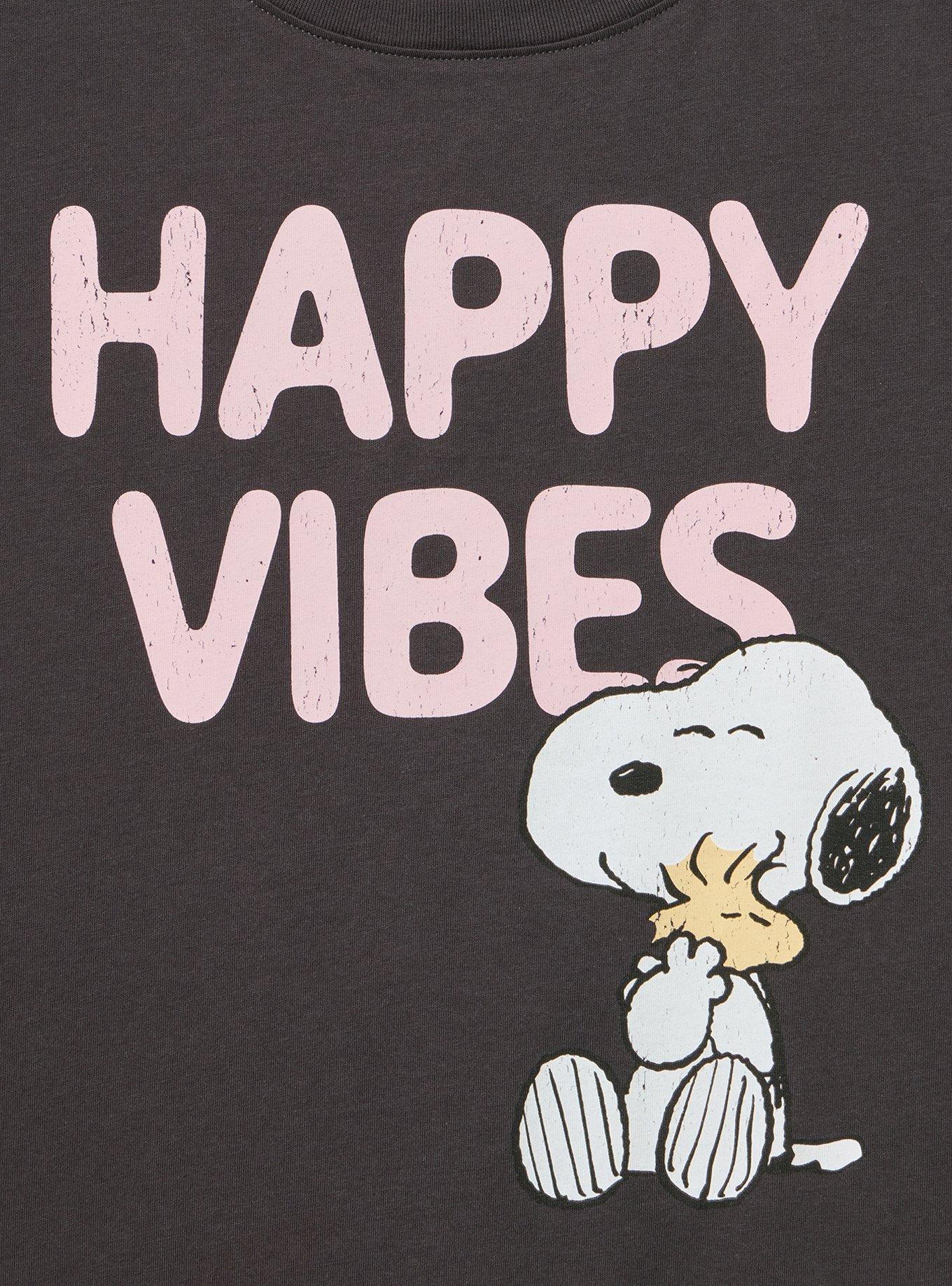 Peanuts Snoopy Cotton Roll Sleeve Tank, HAPPY VIBES SNOOPY OBSIDIAN, alternate