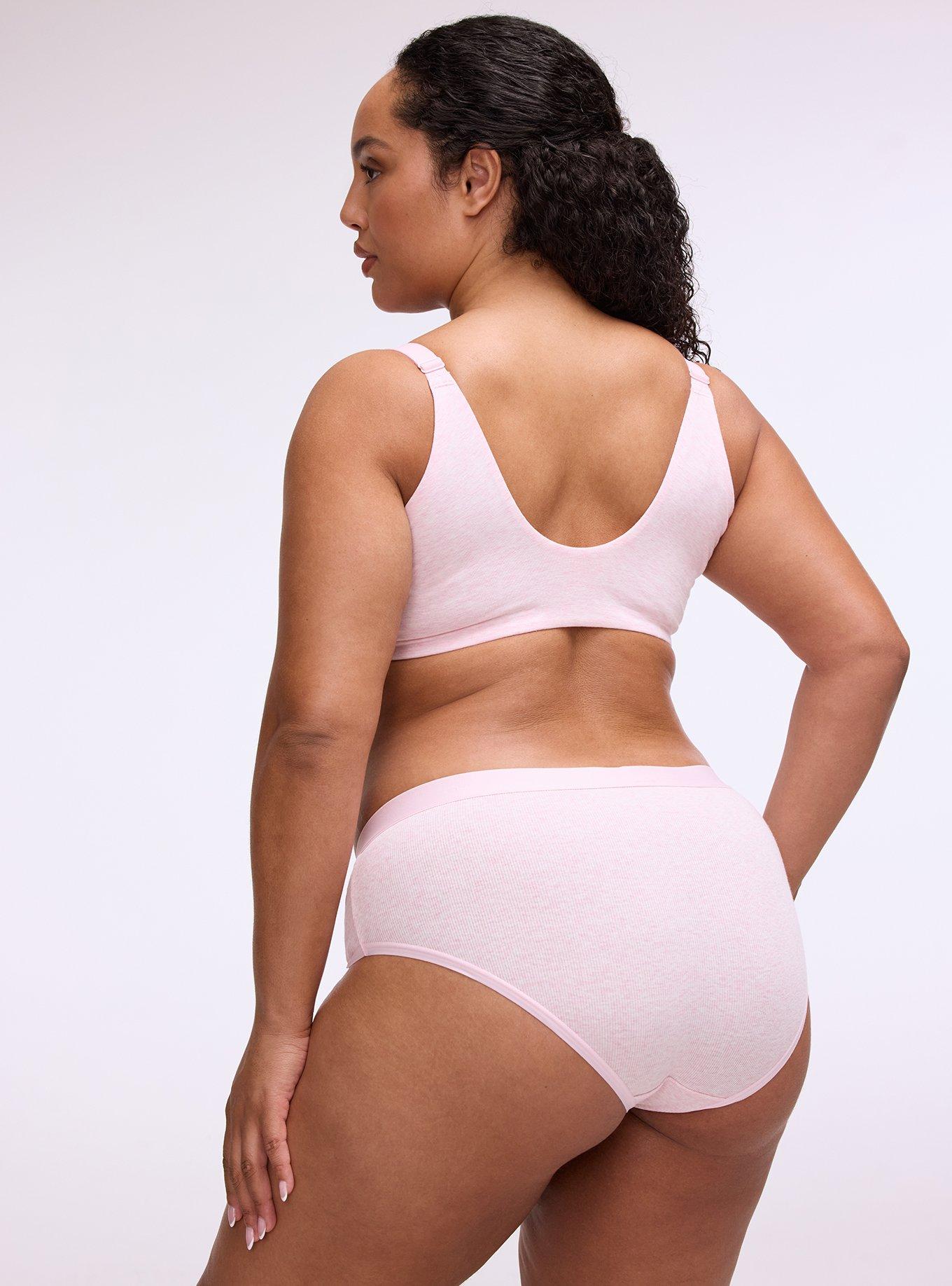 Cotton Rib Mid-Rise Hipster Panty, PARFAIT PINK HEATHER, alternate